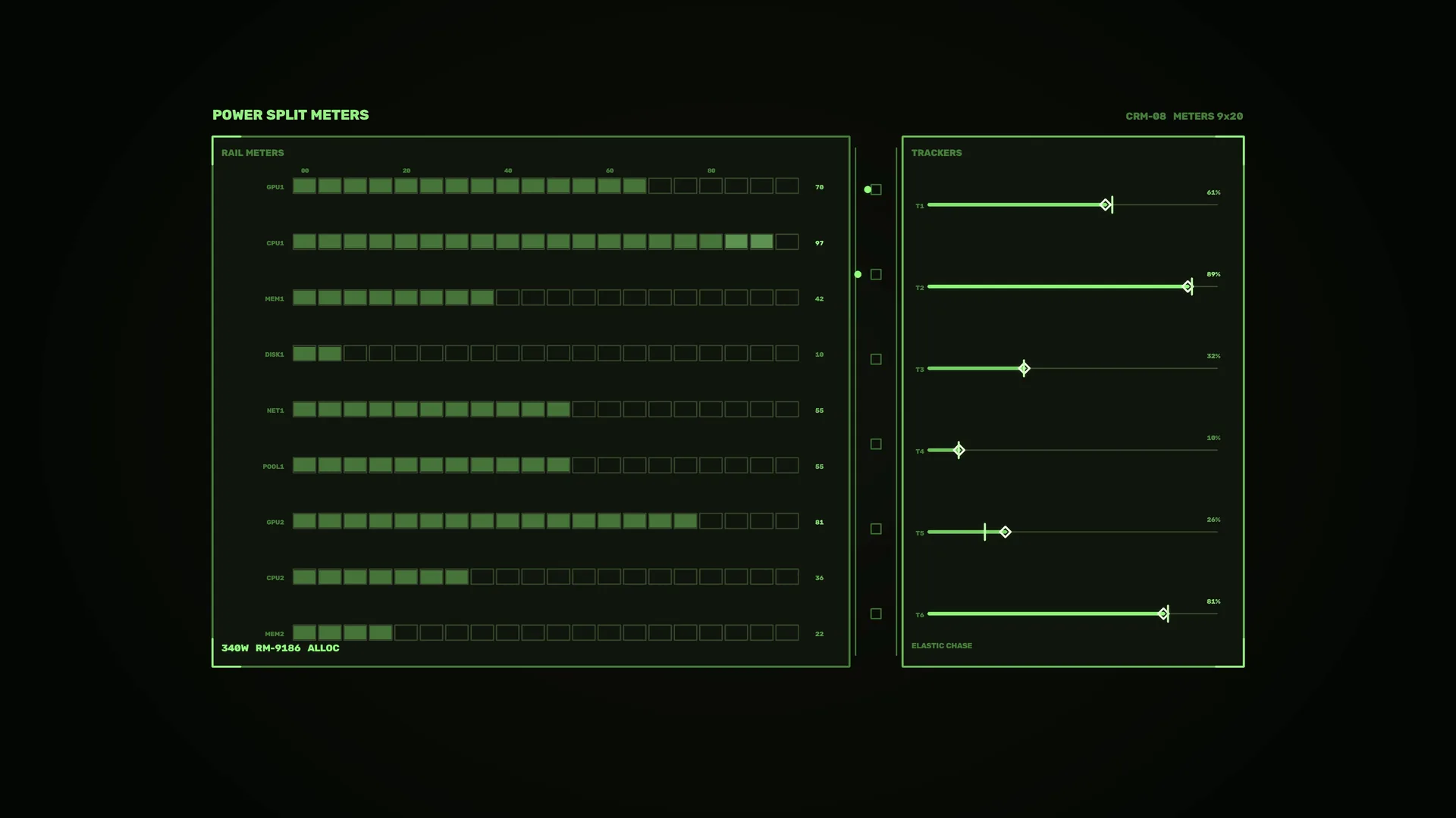 Green Split-Meter Control Interface — control interface wallpaper at 3840x2160