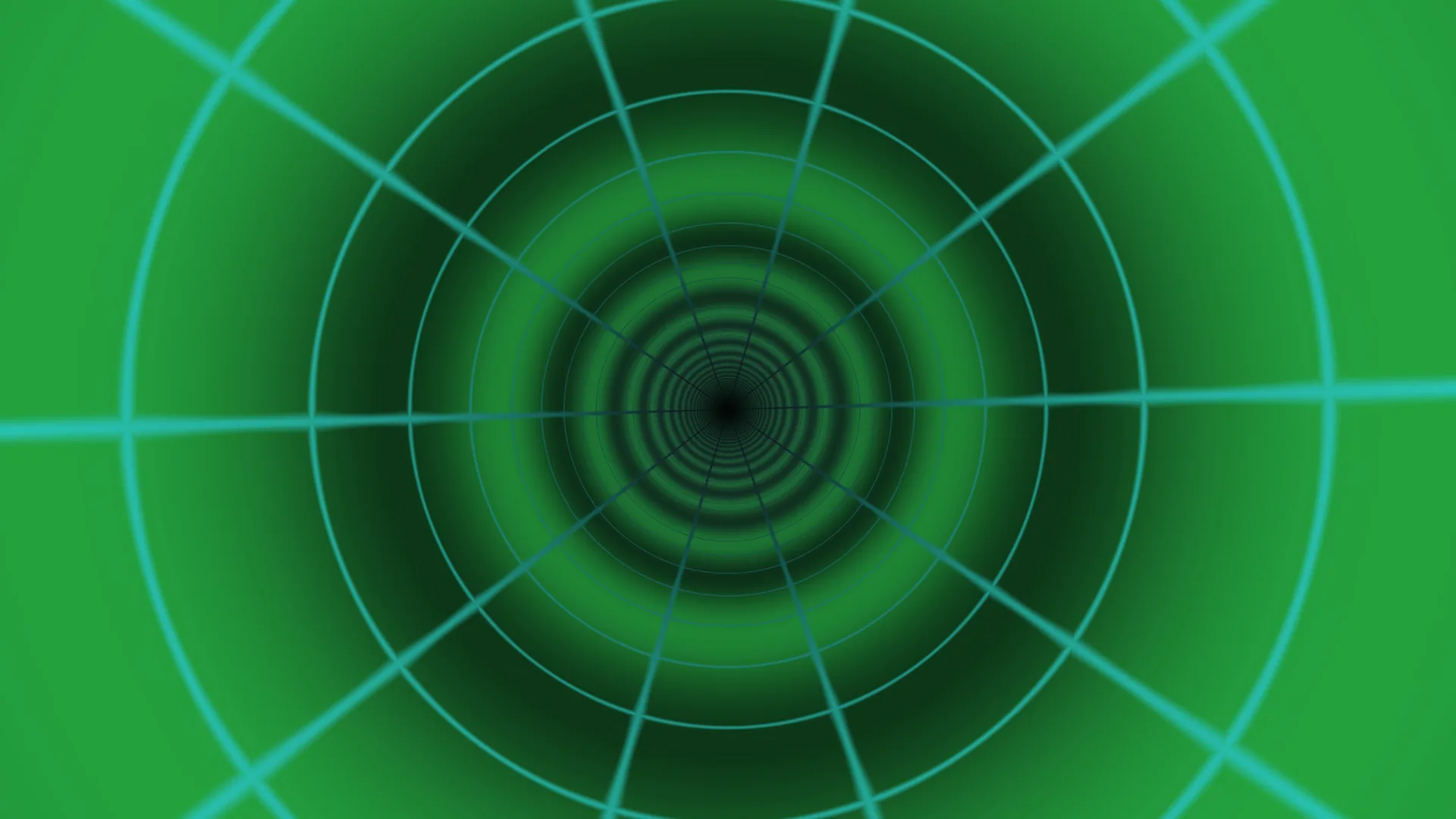 Green concentric tunnel with turquoise geometry — green wallpaper at 3840x2160