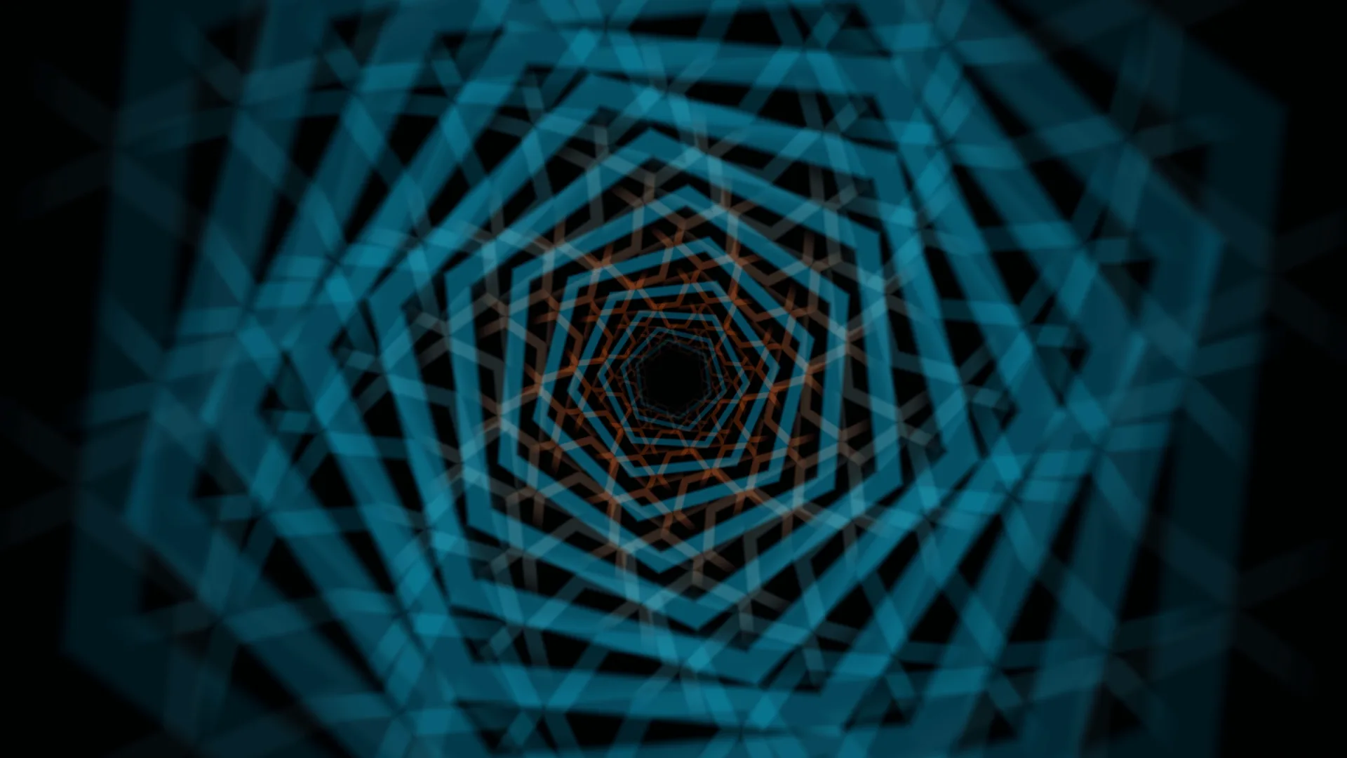Concentric teal hexagons in deep negative space — hexagon wallpaper at 3840x2160
