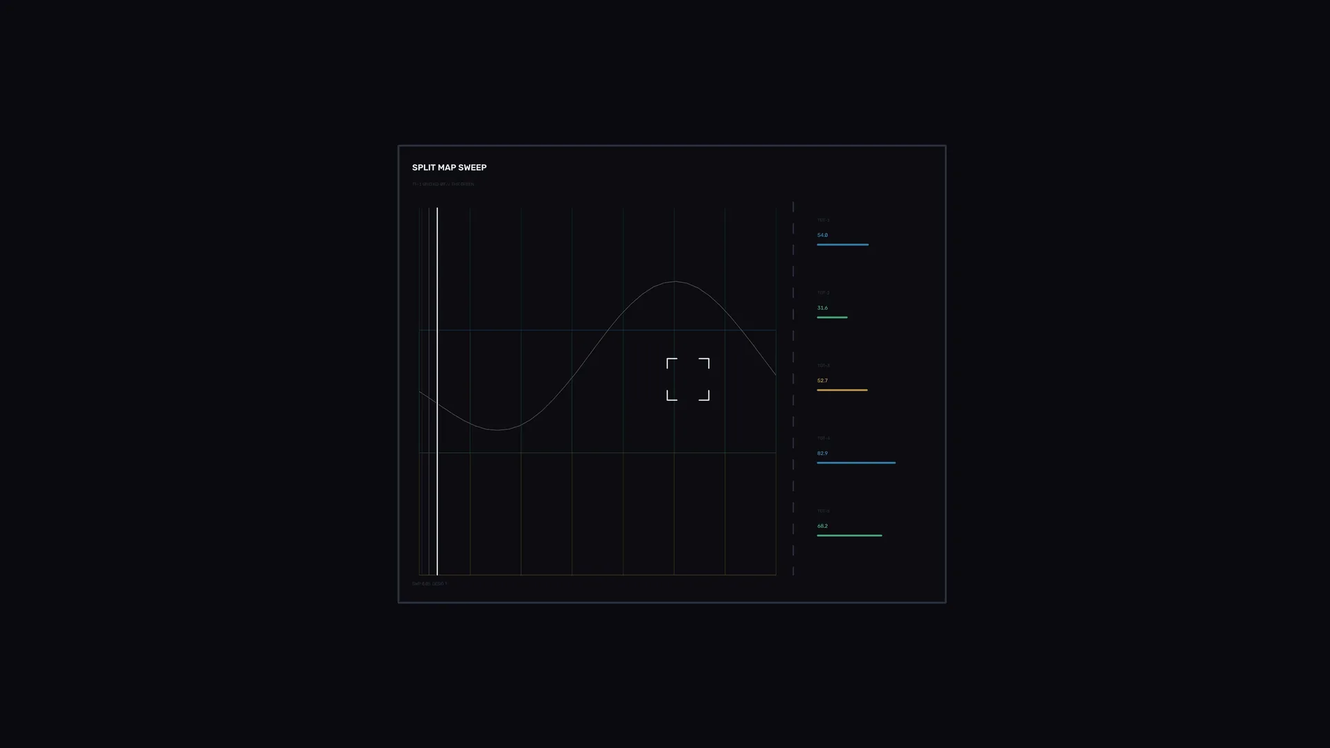 Dark split-map graph with measured color lines — data visualization wallpaper at 3840x2160