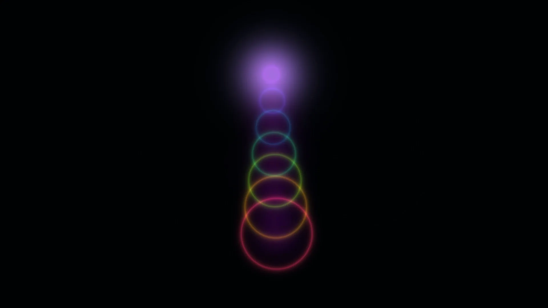 Prismatic circles in a vertical light sequence — glowing circles wallpaper at 3840x2160