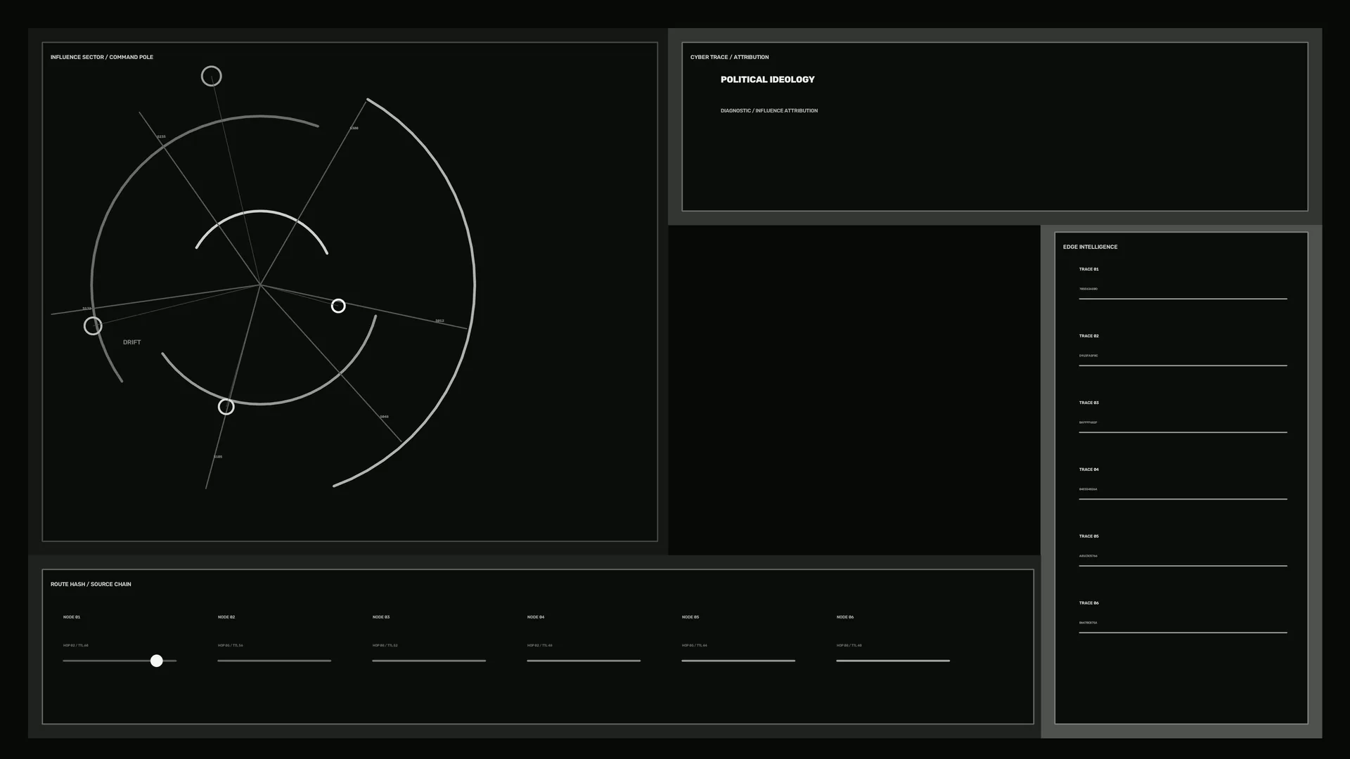 Monochrome Influence Map with Circular Geometry — interface wallpaper at 3840x2160