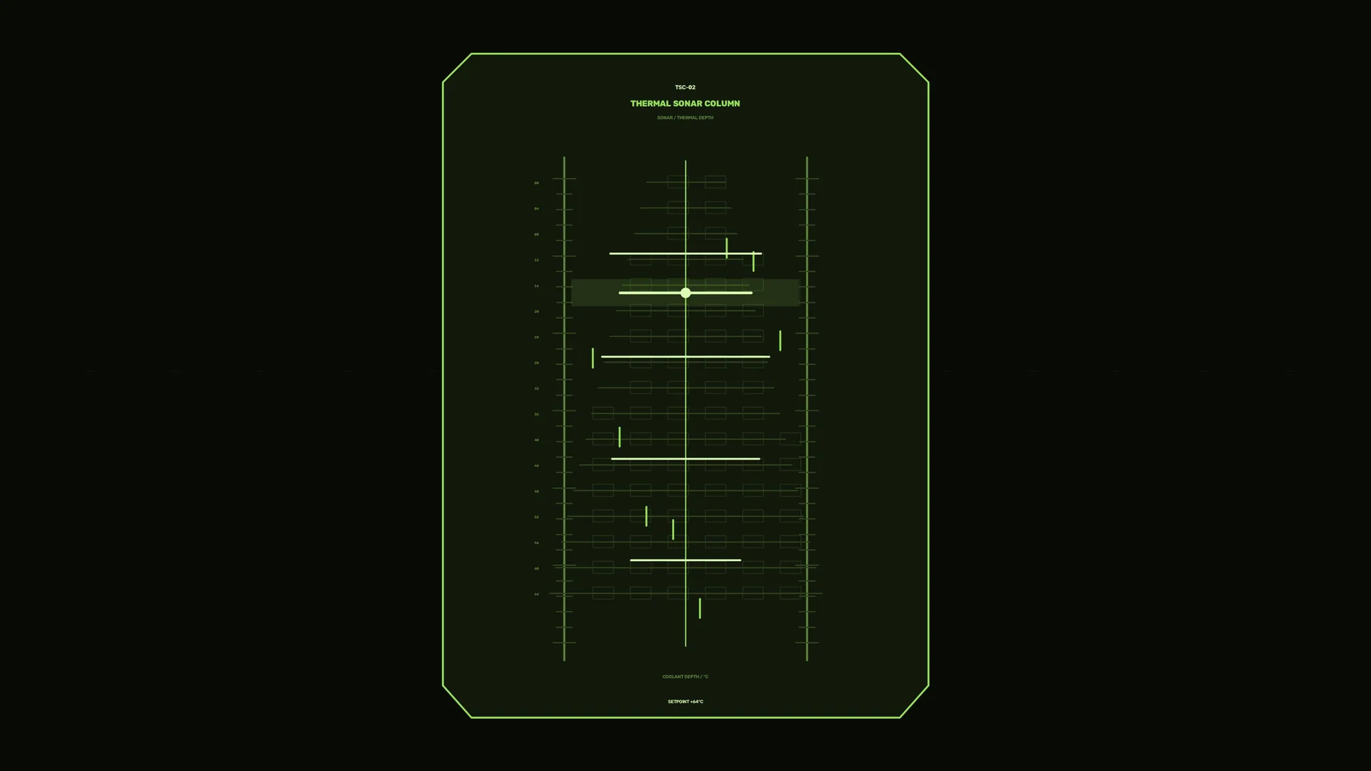Thermal Solar Column in Green Linework — thermal diagram wallpaper at 3840x2160