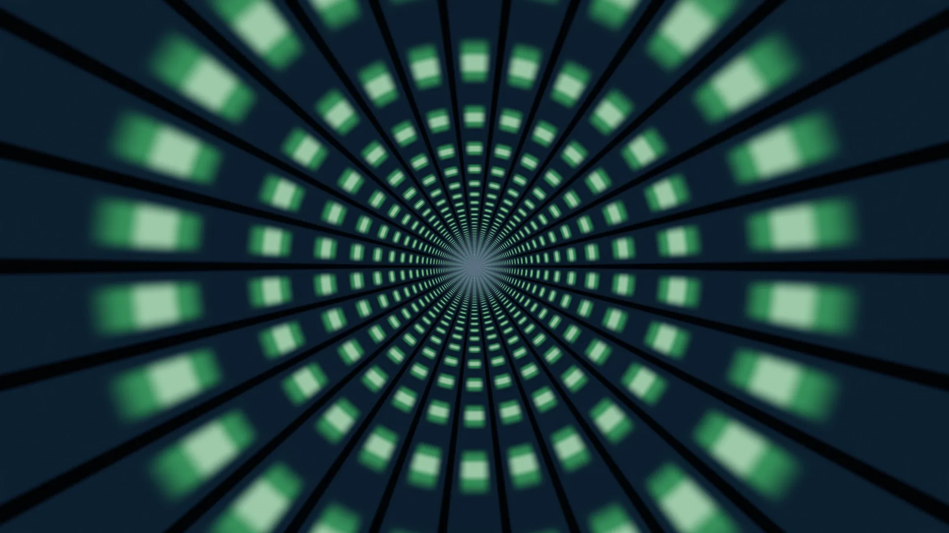 Green light tunnel with a central vanishing point — light tunnel wallpaper at 3840x2160