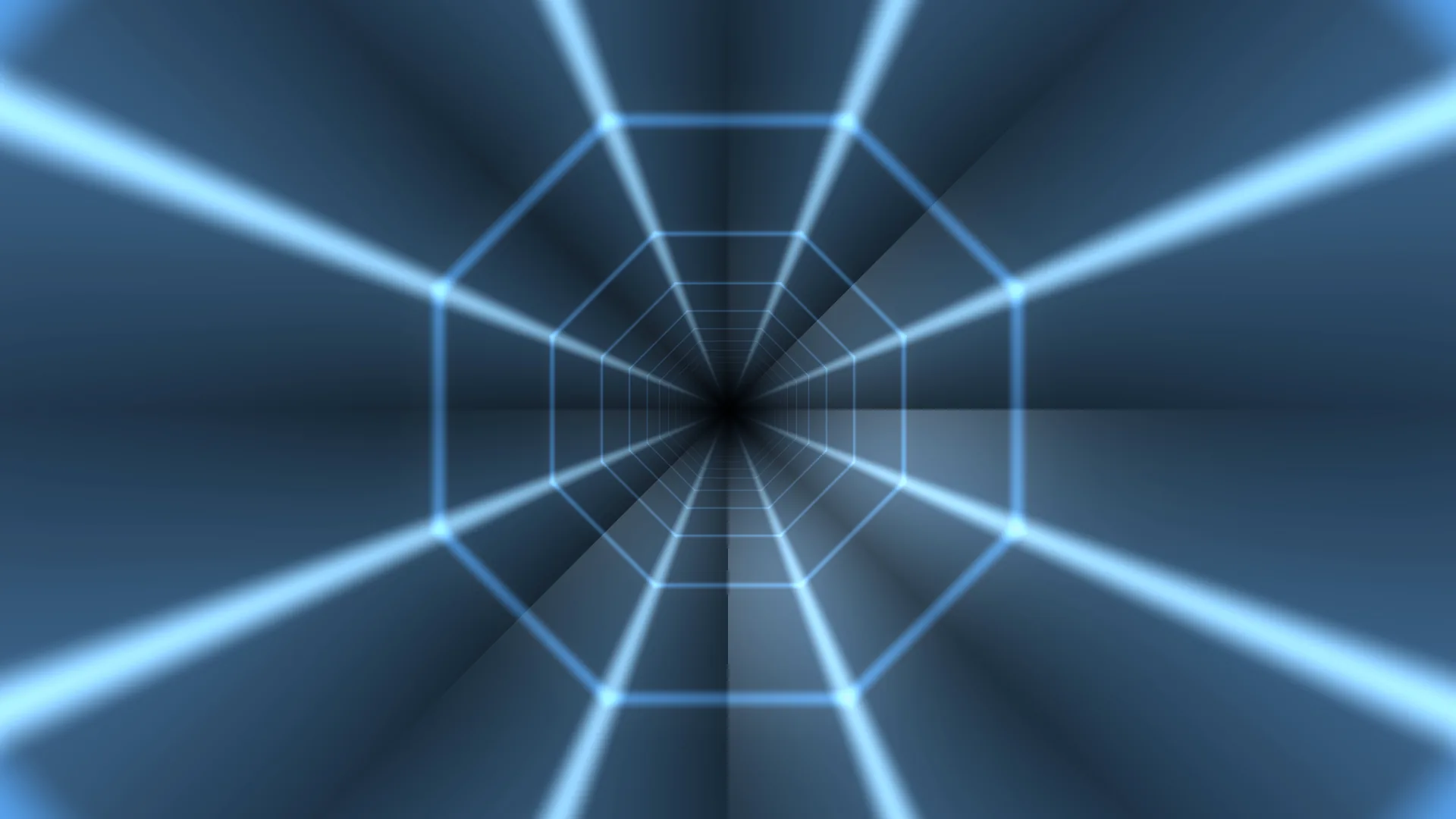 Blue luminous tunnel of receding geometric lines — blue tunnel wallpaper at 3840x2160