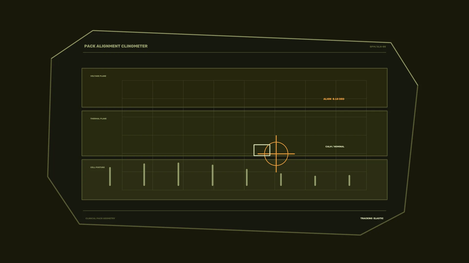 Technical Alignment Grid in Olive and Amber — technical diagram wallpaper at 3840x2160