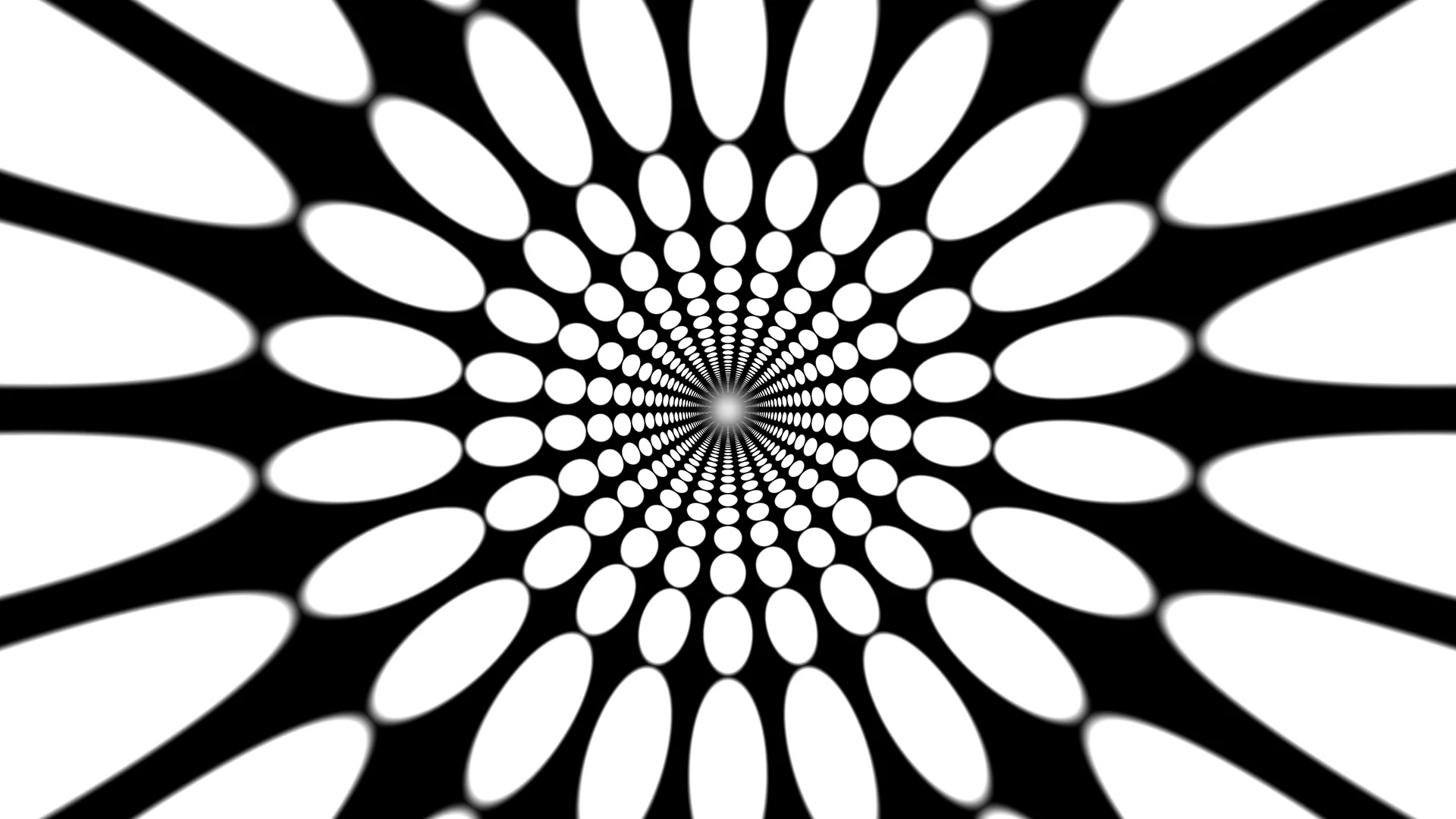 Monochrome radial field of elliptical light — radial pattern wallpaper at 3840x2160