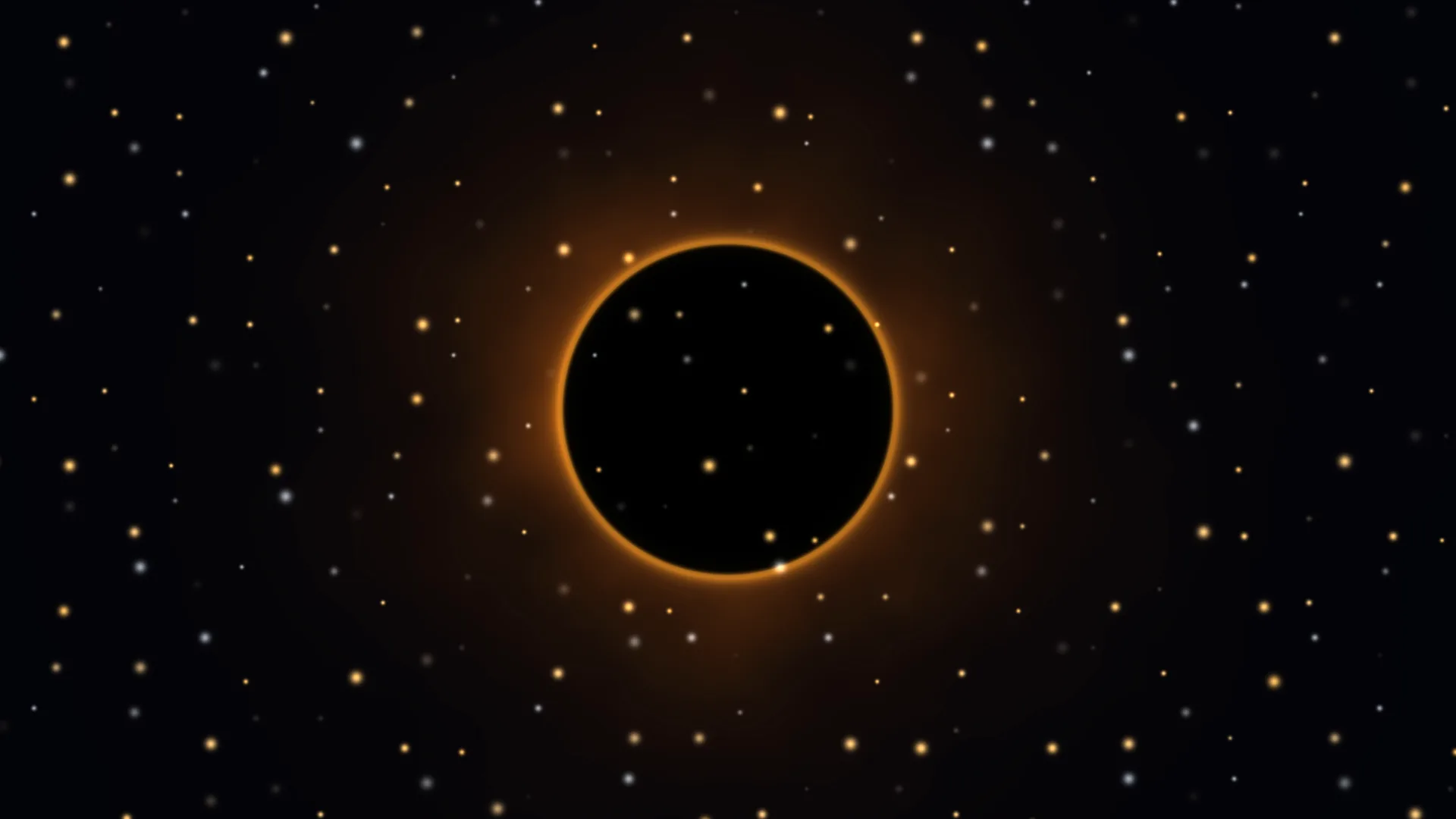 Black sun with an amber corona in starfield — black sun wallpaper at 3840x2160