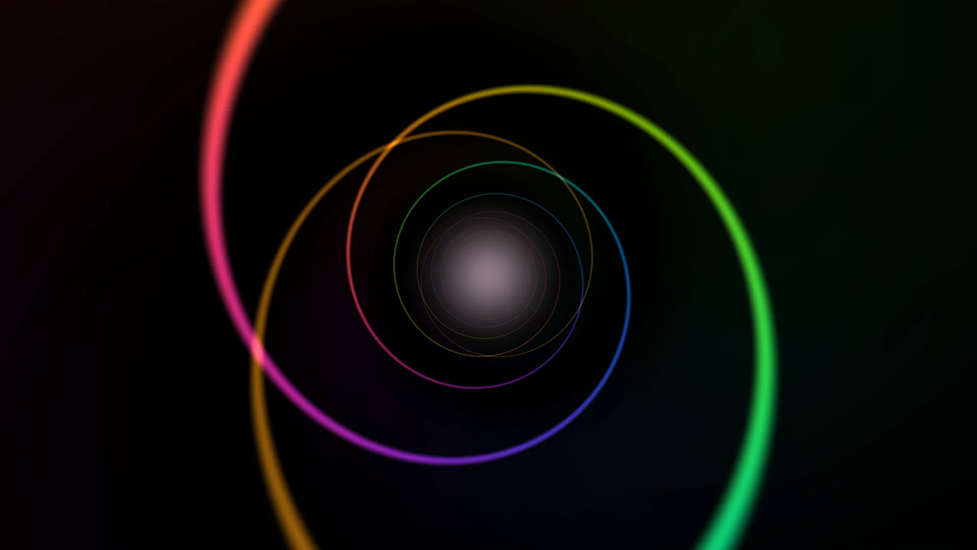 Concentric neon rings around a quiet central glow — concentric rings wallpaper at 3840x2160