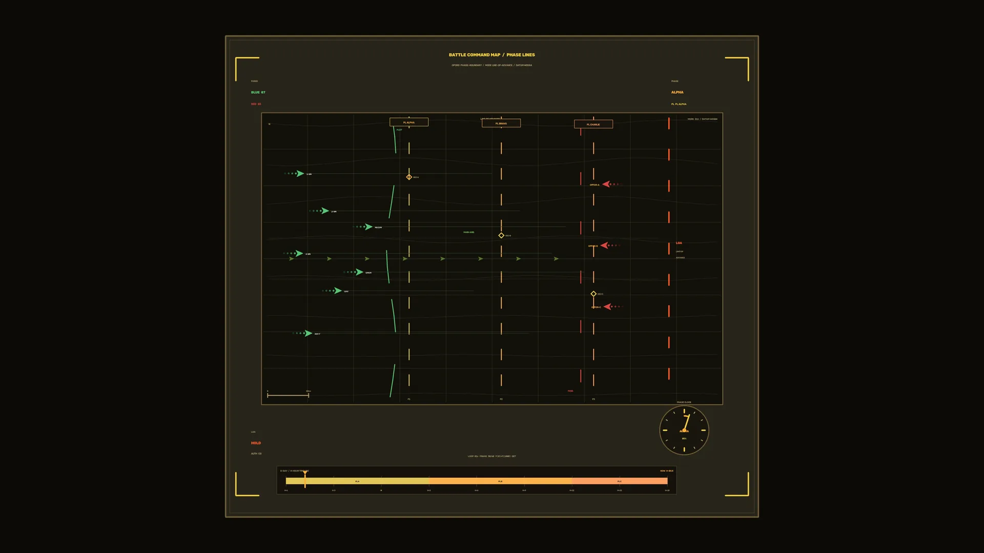 Dark battle command map with phase lines — battle command map wallpaper at 3840x2160