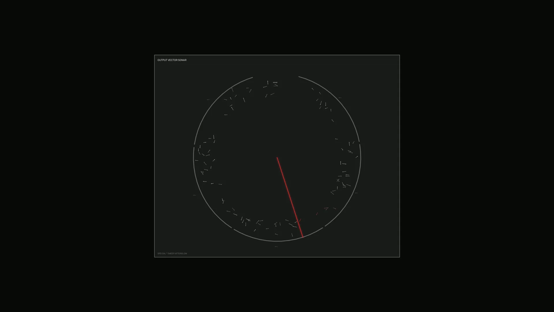 Red Vector Arc on a Dark Sonar Field — vector sonar wallpaper at 3840x2160