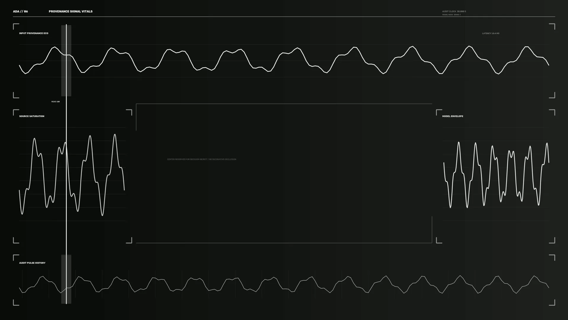 Monochrome signal diagram with pulse traces — waveform wallpaper at 3840x2160