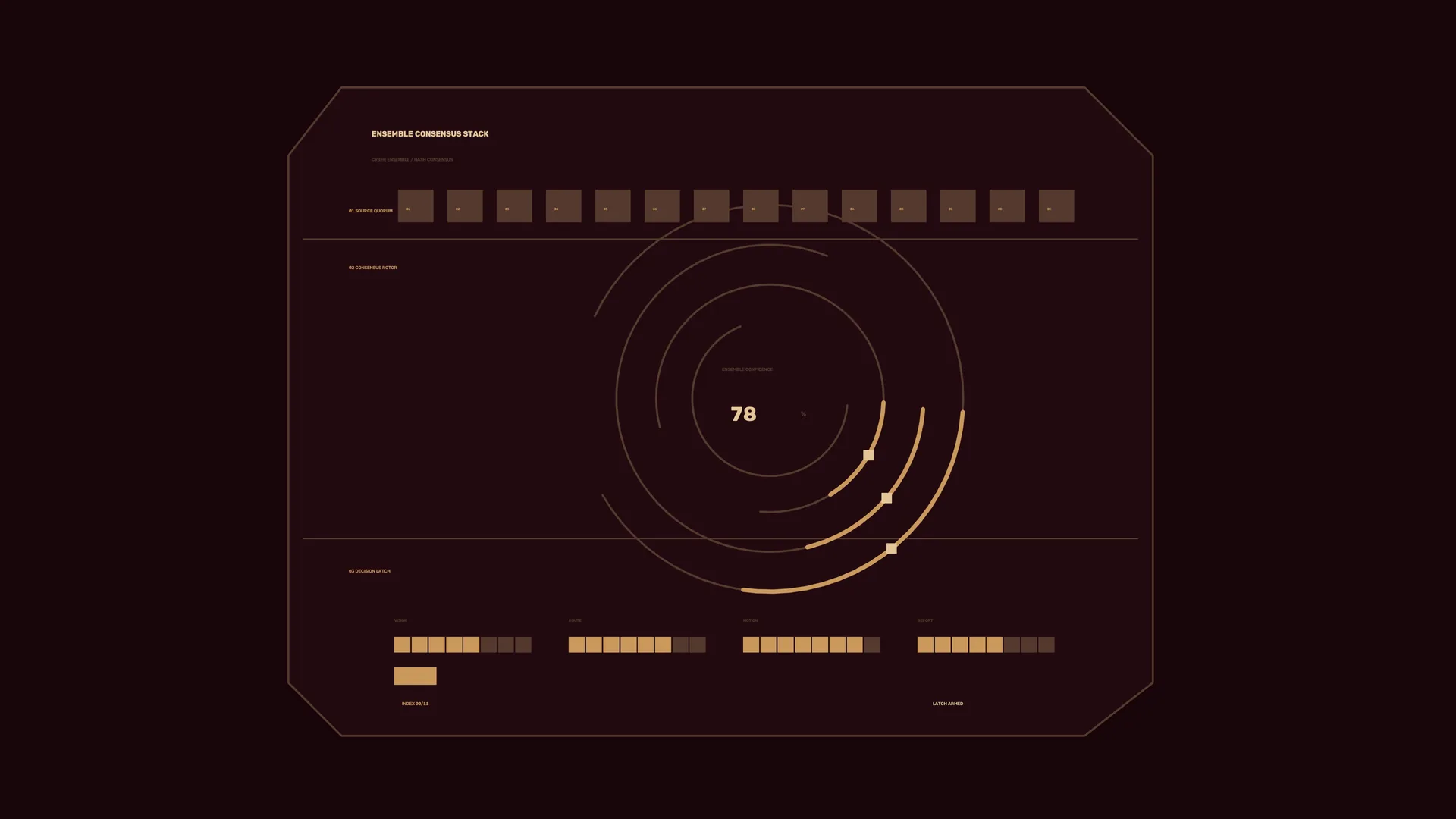 Consensus interface with concentric signal rings — interface wallpaper at 3840x2160