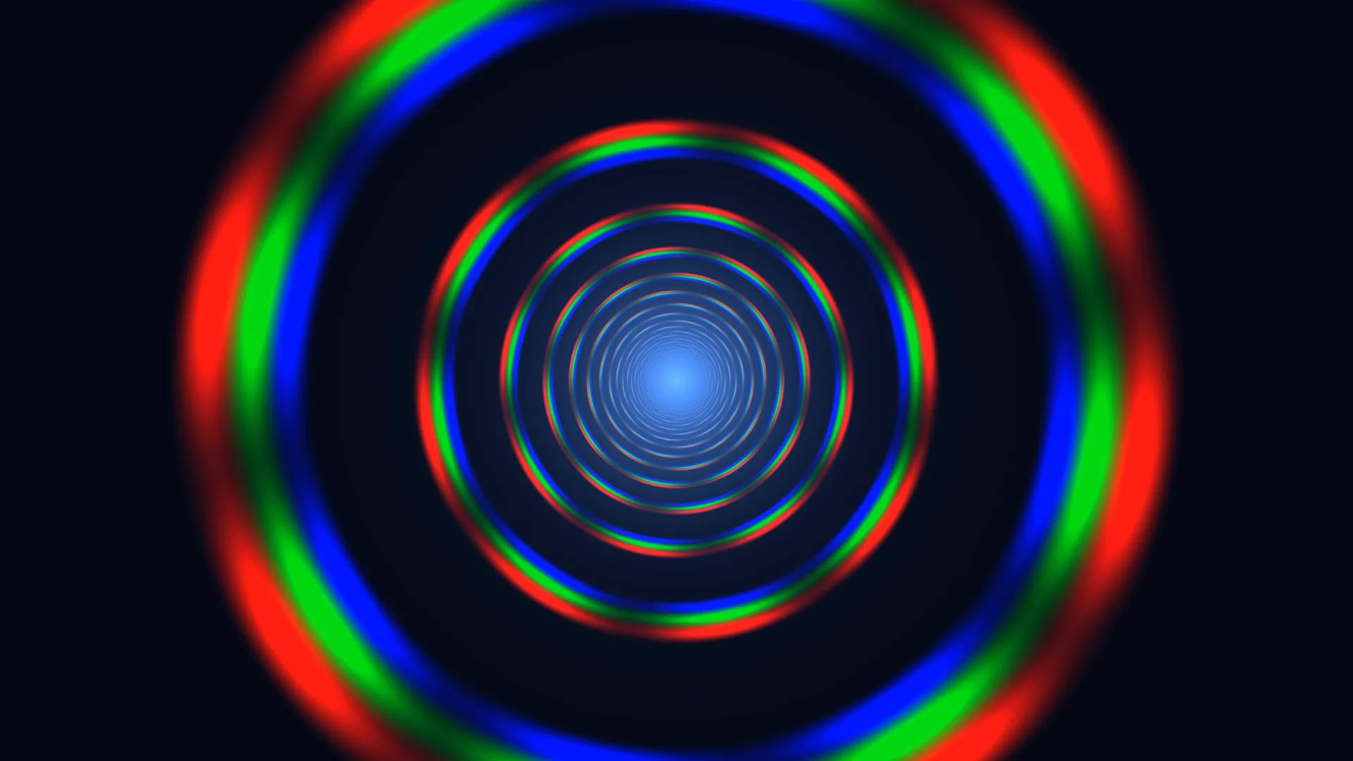 Concentric RGB rings around a blue light — concentric rings wallpaper at 3840x2160