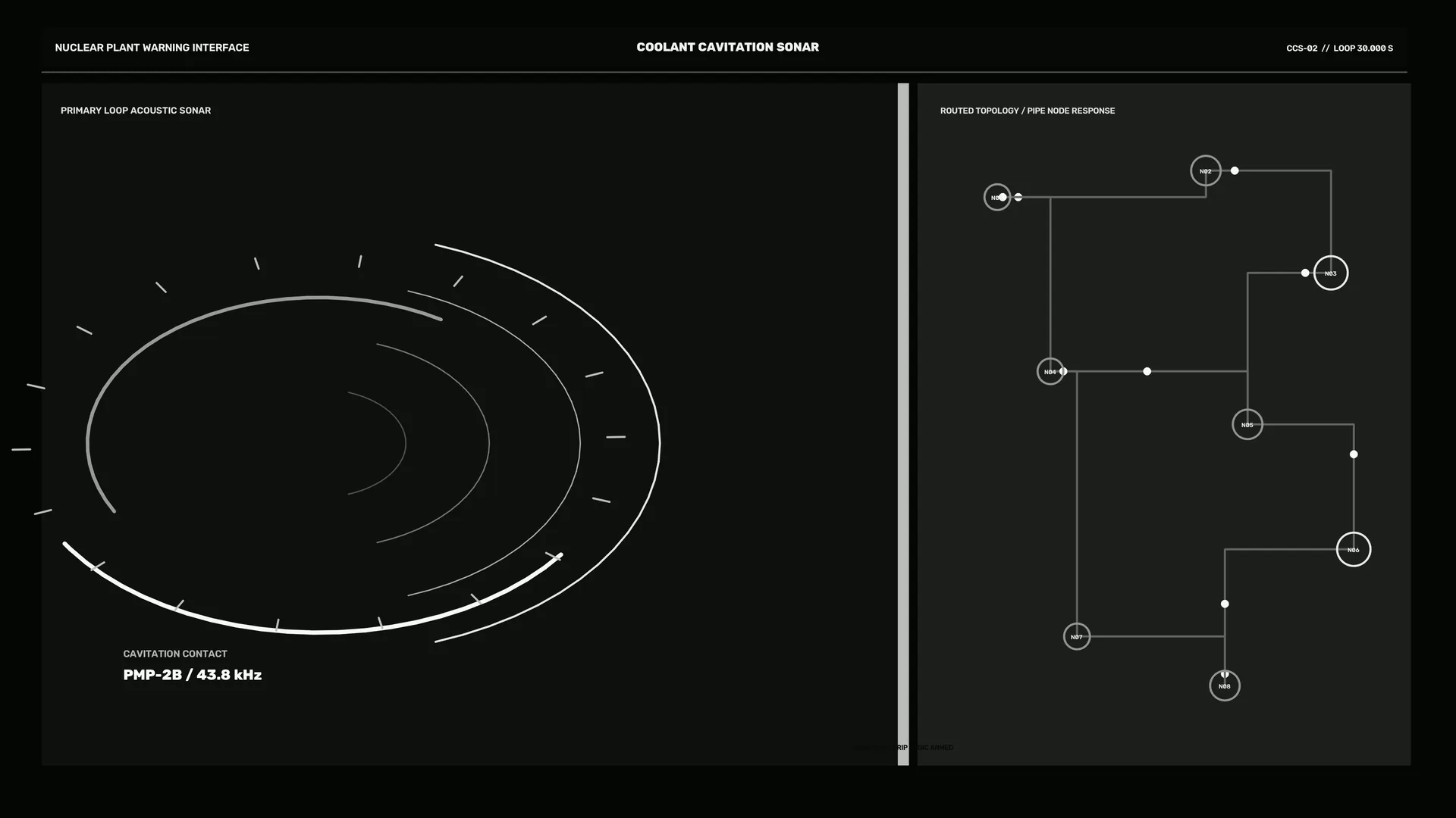 Coolant Cavitation Sonar Interface in Black and Gray — coolant cavitation wallpaper at 3840x2160