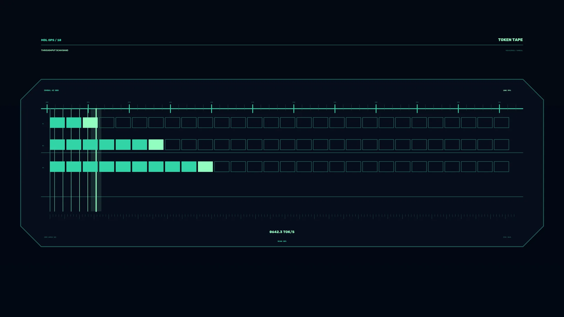 Mint telemetry grid on a midnight field — telemetry wallpaper at 3840x2160
