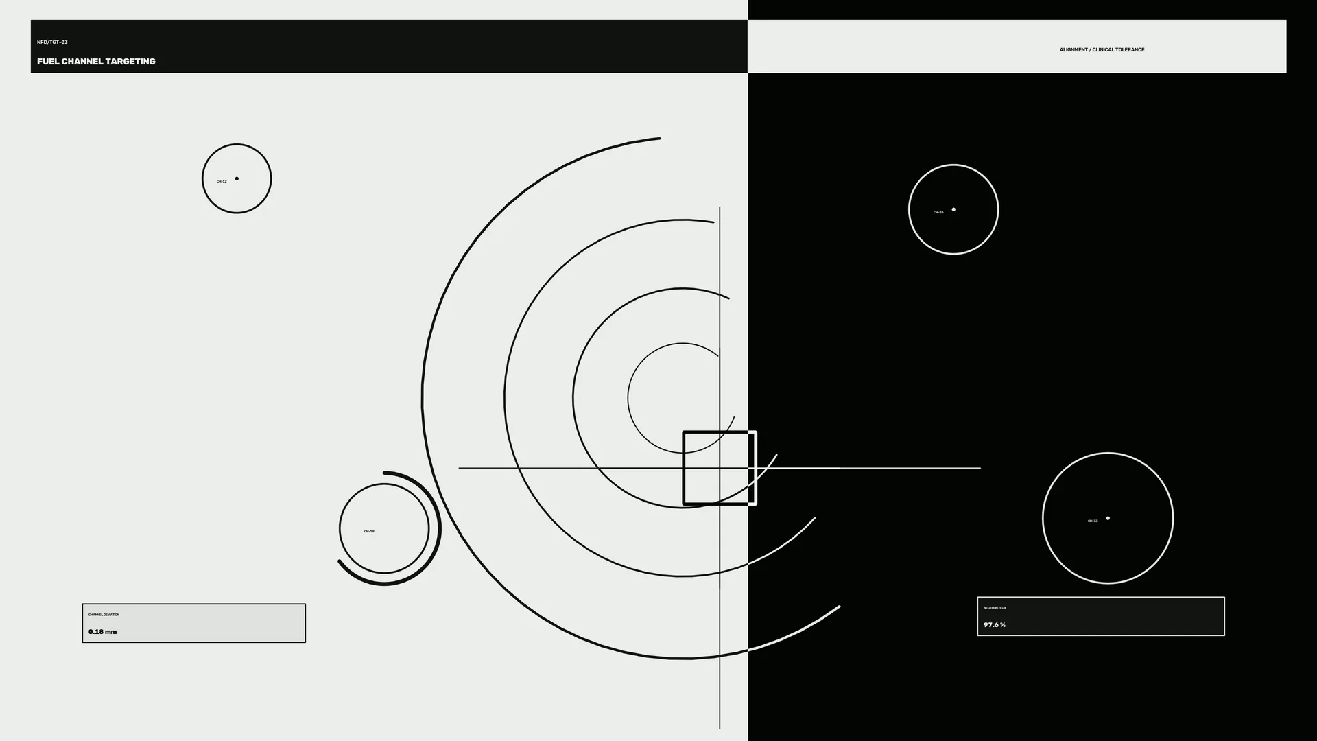 Monochrome orbital targeting diagram — monochrome wallpaper at 3840x2160