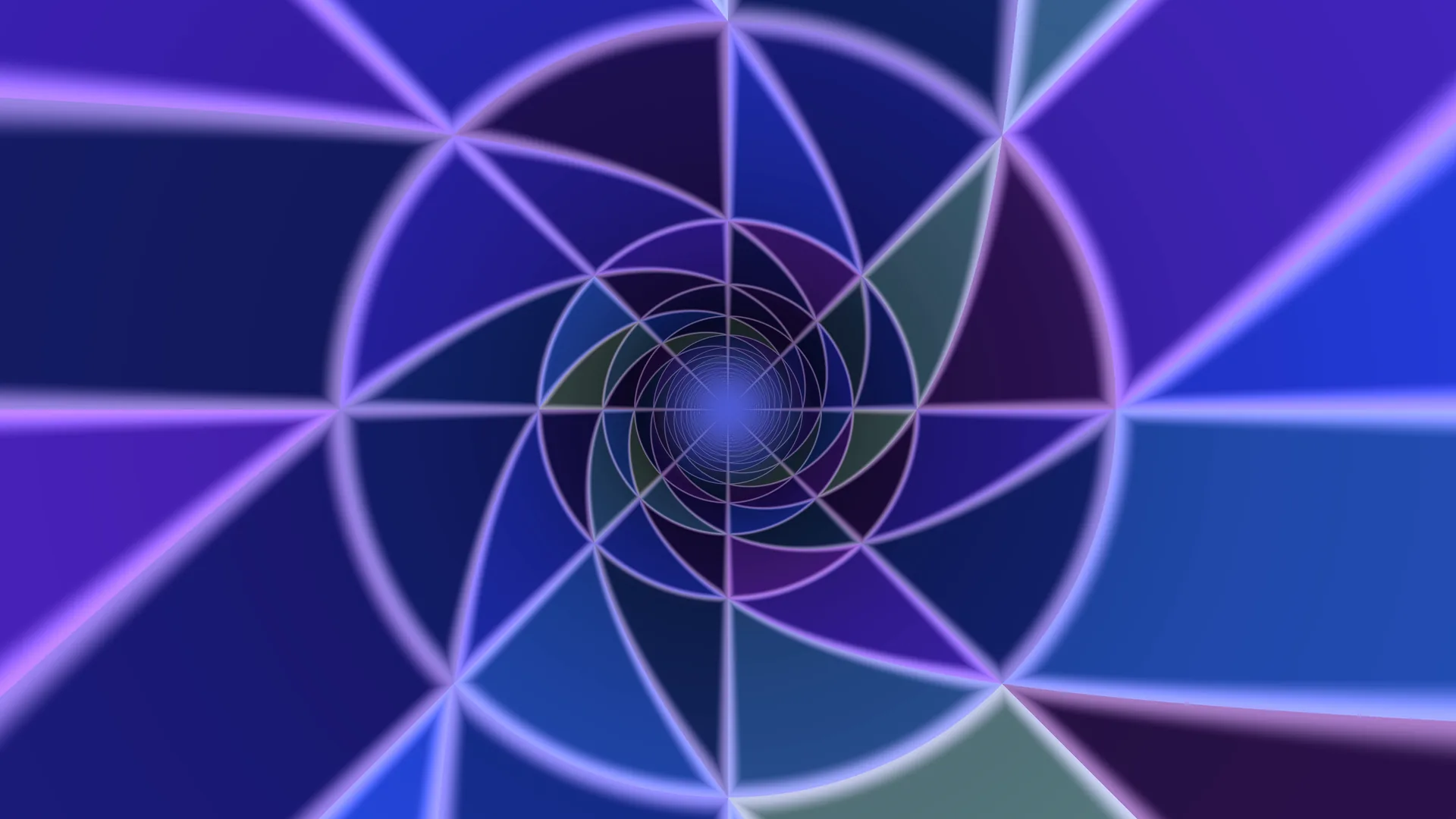 Violet concentric geometry with a luminous center — geometric wallpaper at 3840x2160