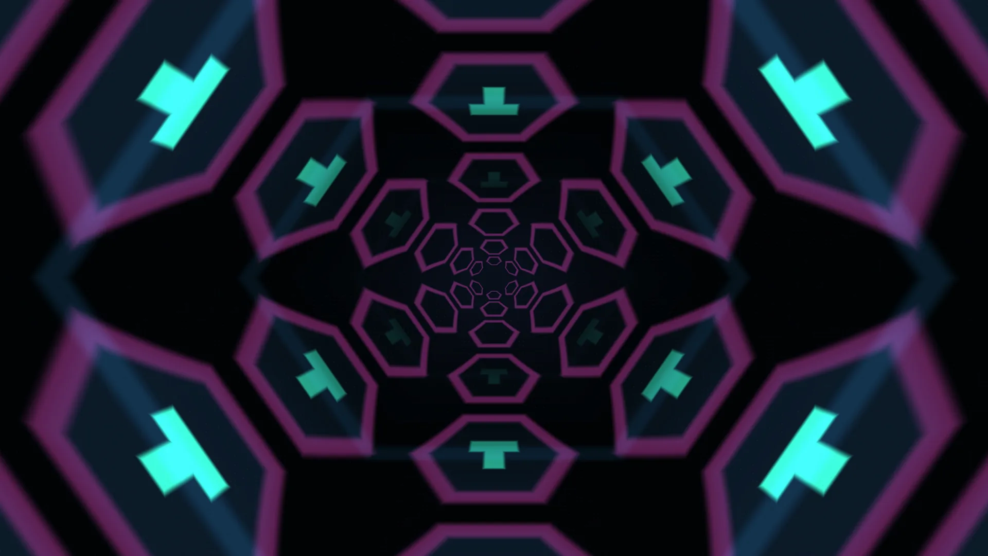 Cyan Forms in a Violet Hexagonal Recession — hexagonal pattern wallpaper at 3840x2160