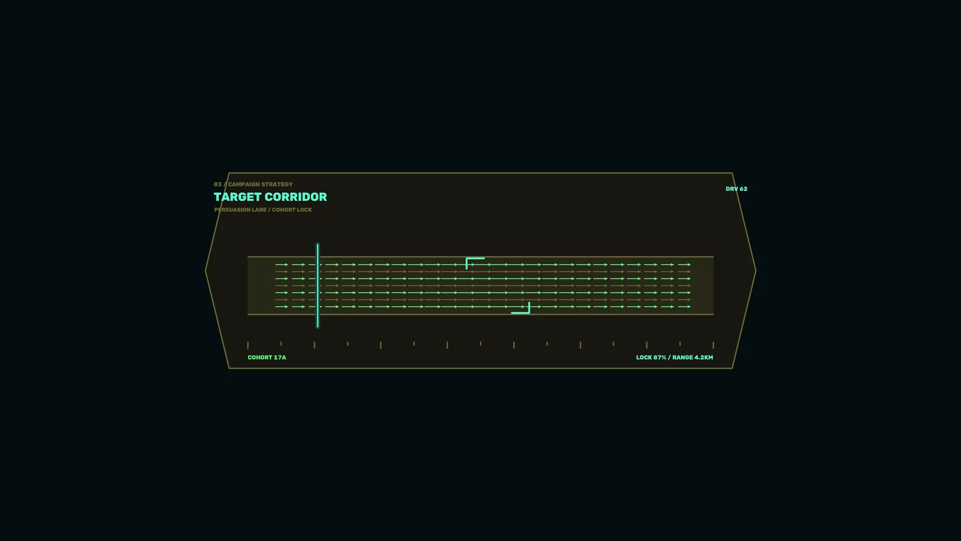 Target corridor with neon directional grid — target corridor wallpaper at 3840x2160
