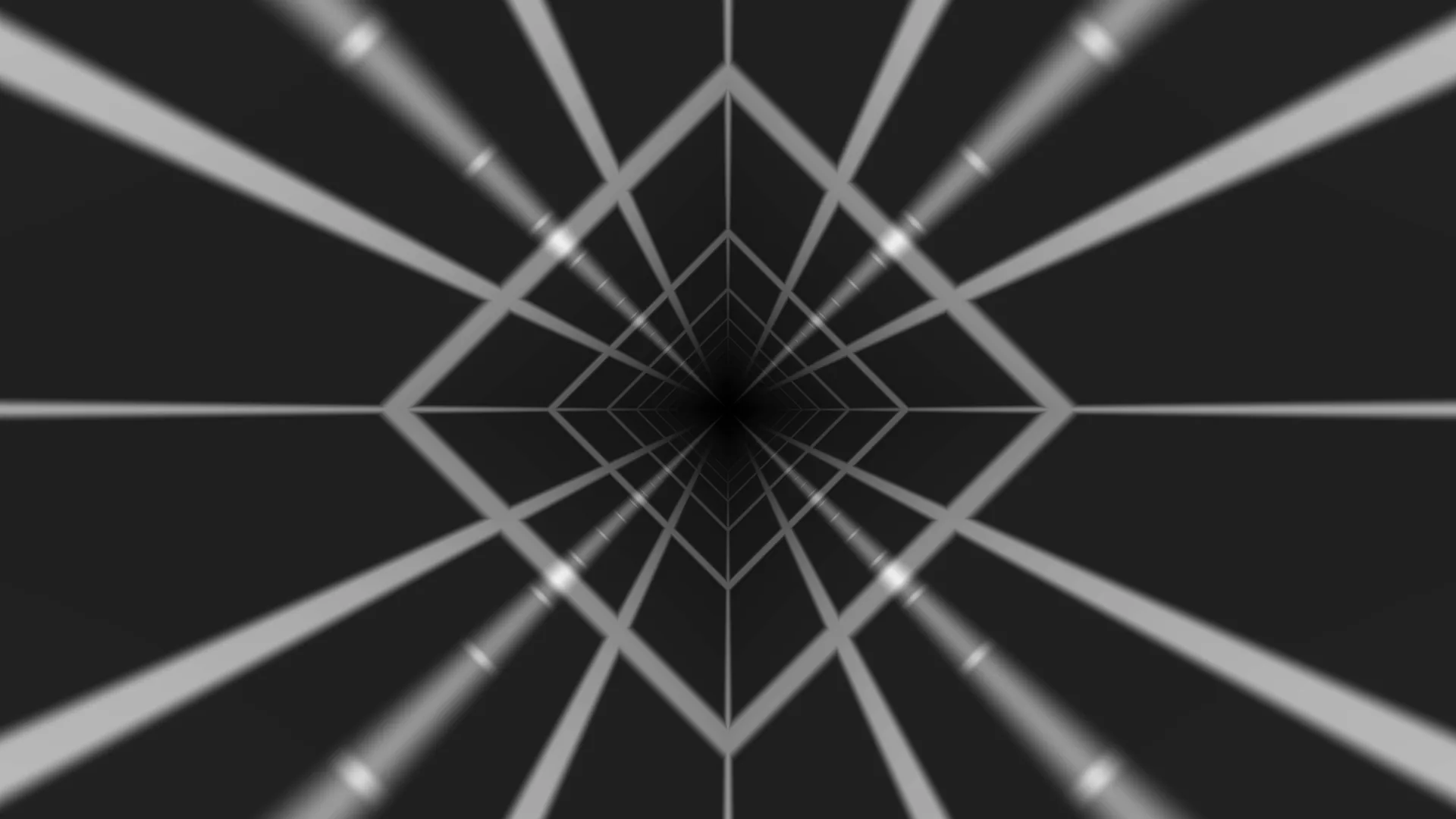 Monochrome geometry converging into darkness — geometric wallpaper at 3840x2160