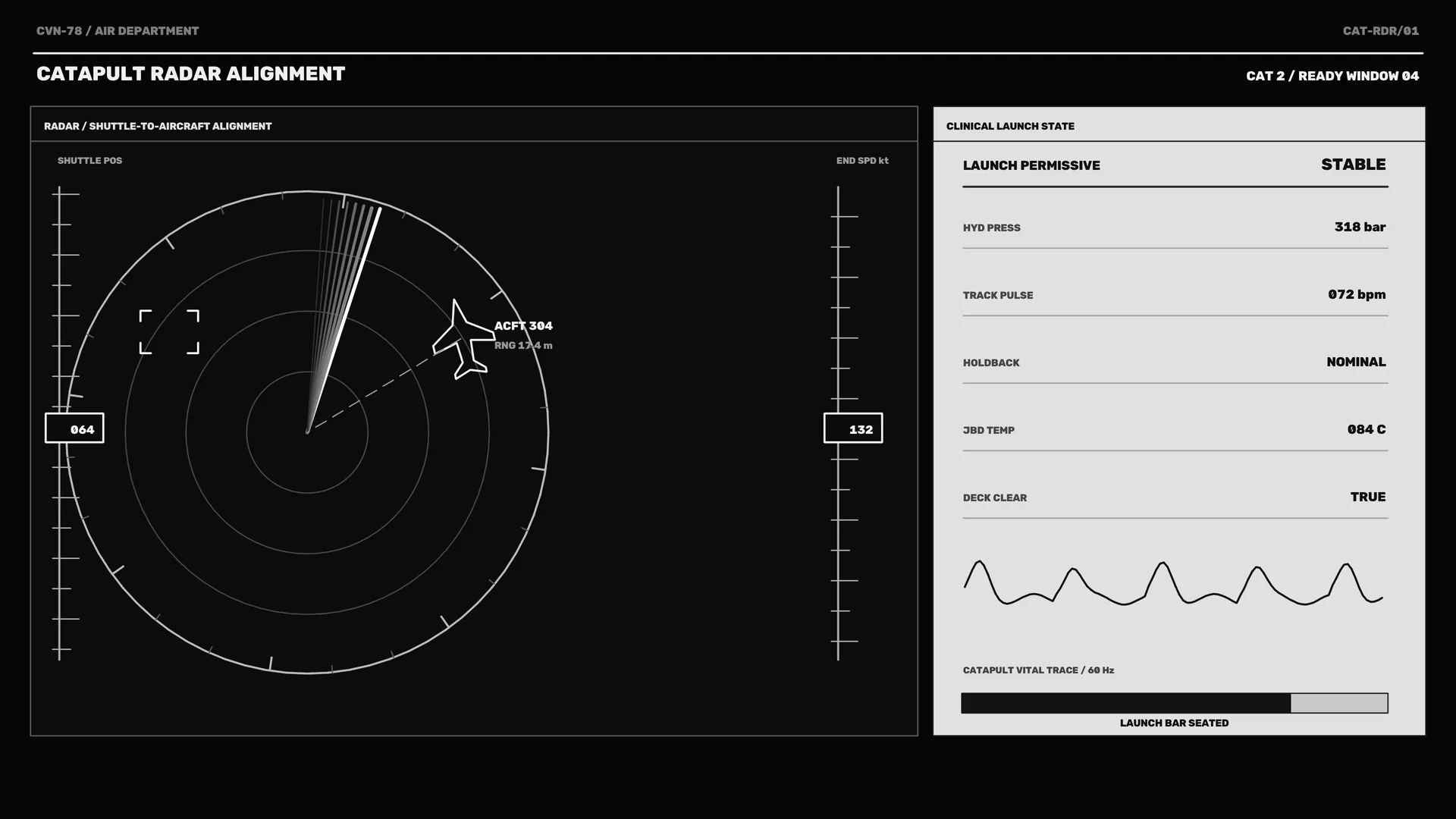 Catapult Radar Alignment Interface — radar interface wallpaper at 3840x2160