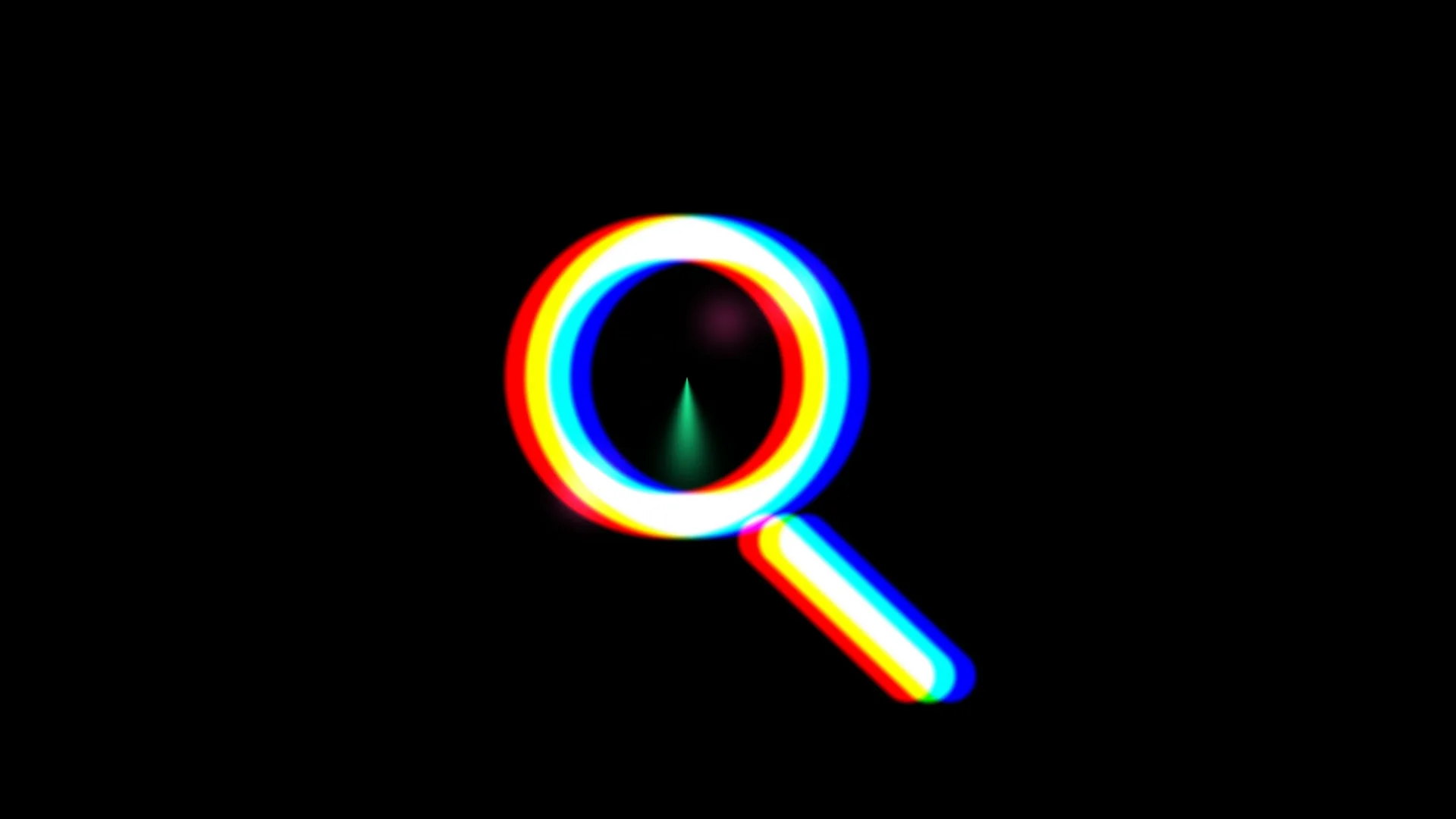 Chromatic magnifying glass on a black field — magnifying glass wallpaper at 3840x2160