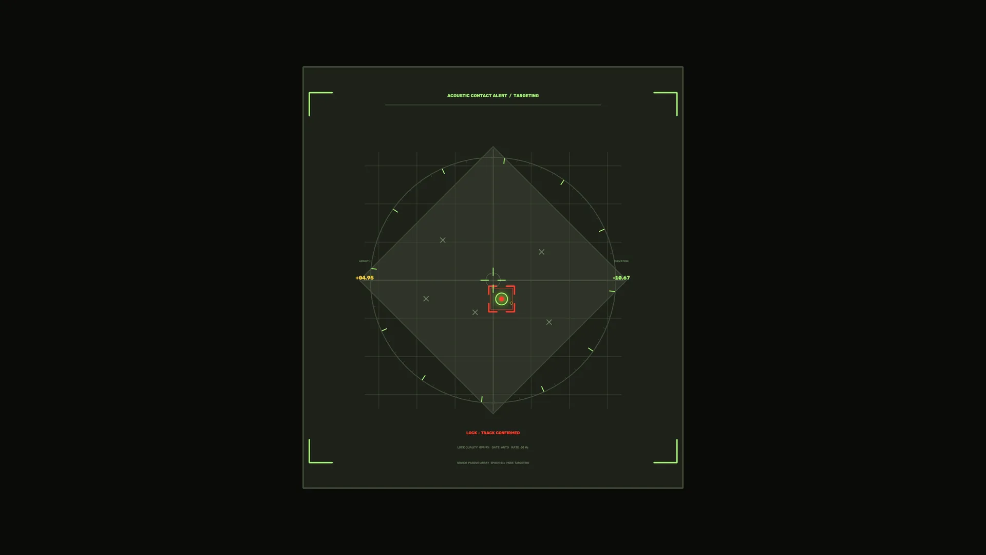 Neon green acoustic targeting interface — targeting interface wallpaper at 3840x2160