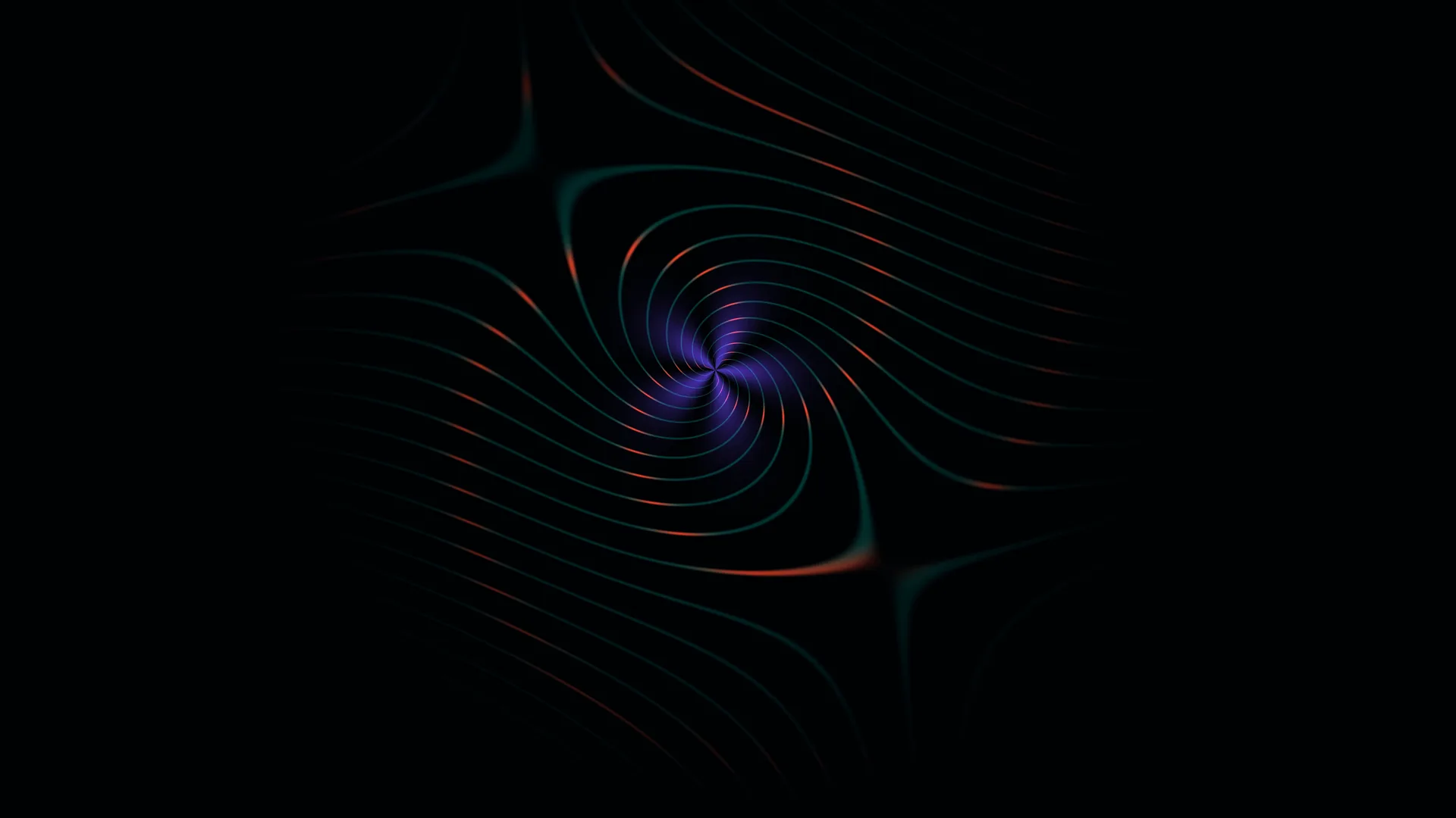 Luminous spiral lines in a field of darkness — abstract wallpaper at 3840x2160