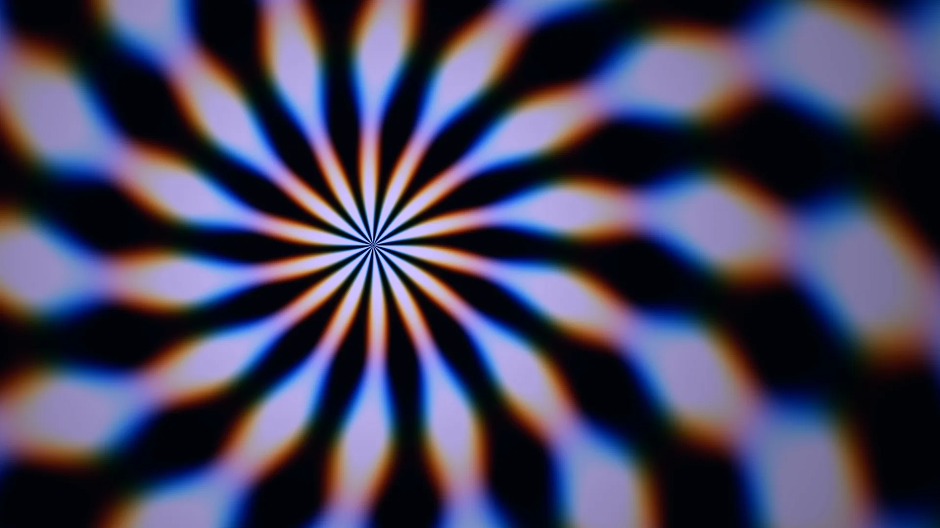 Radial Bloom in Violet, Blue and Black — radial abstraction wallpaper at 3840x2160