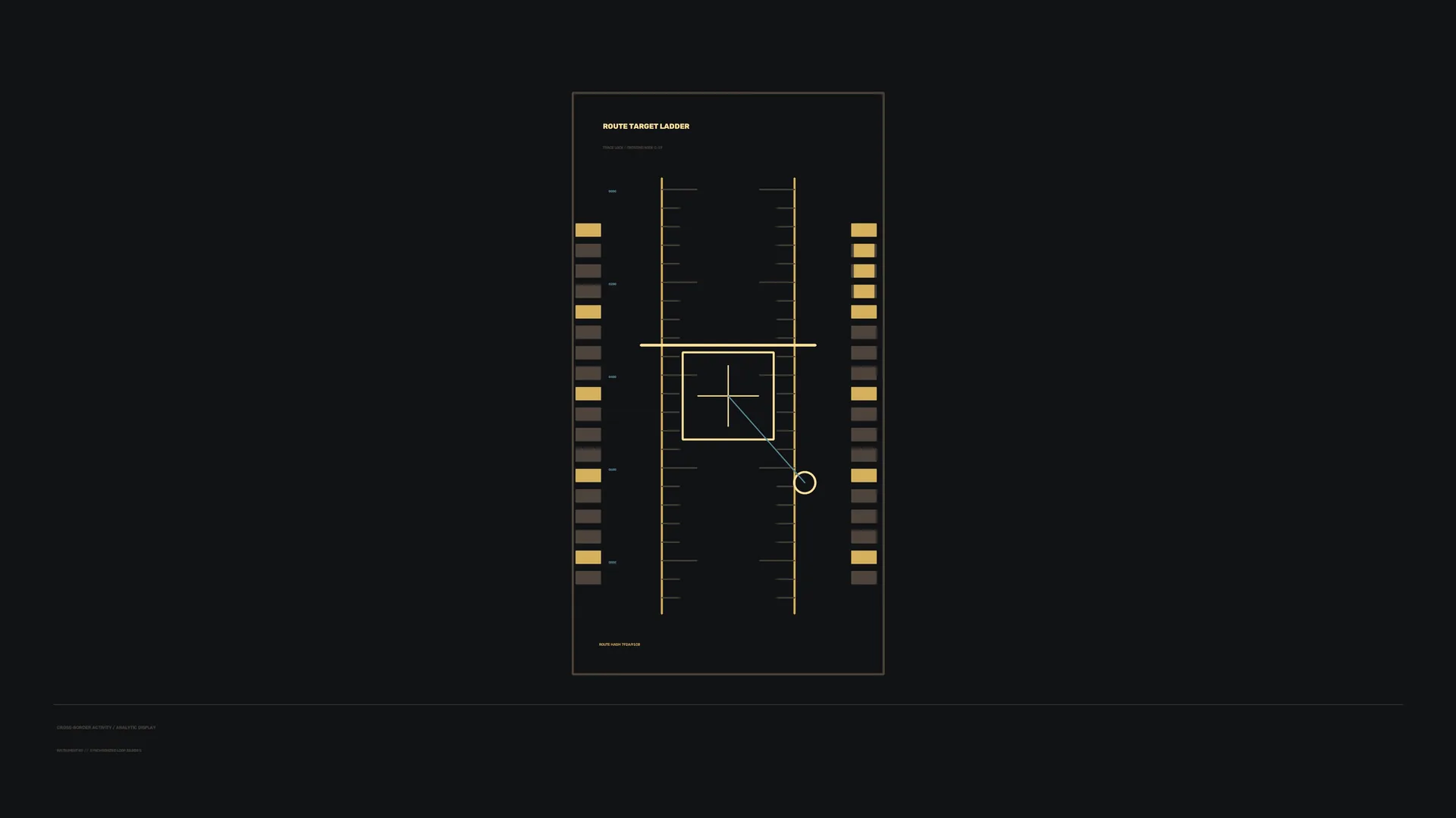 Geometric route ladder in gold and charcoal — route diagram wallpaper at 3840x2160