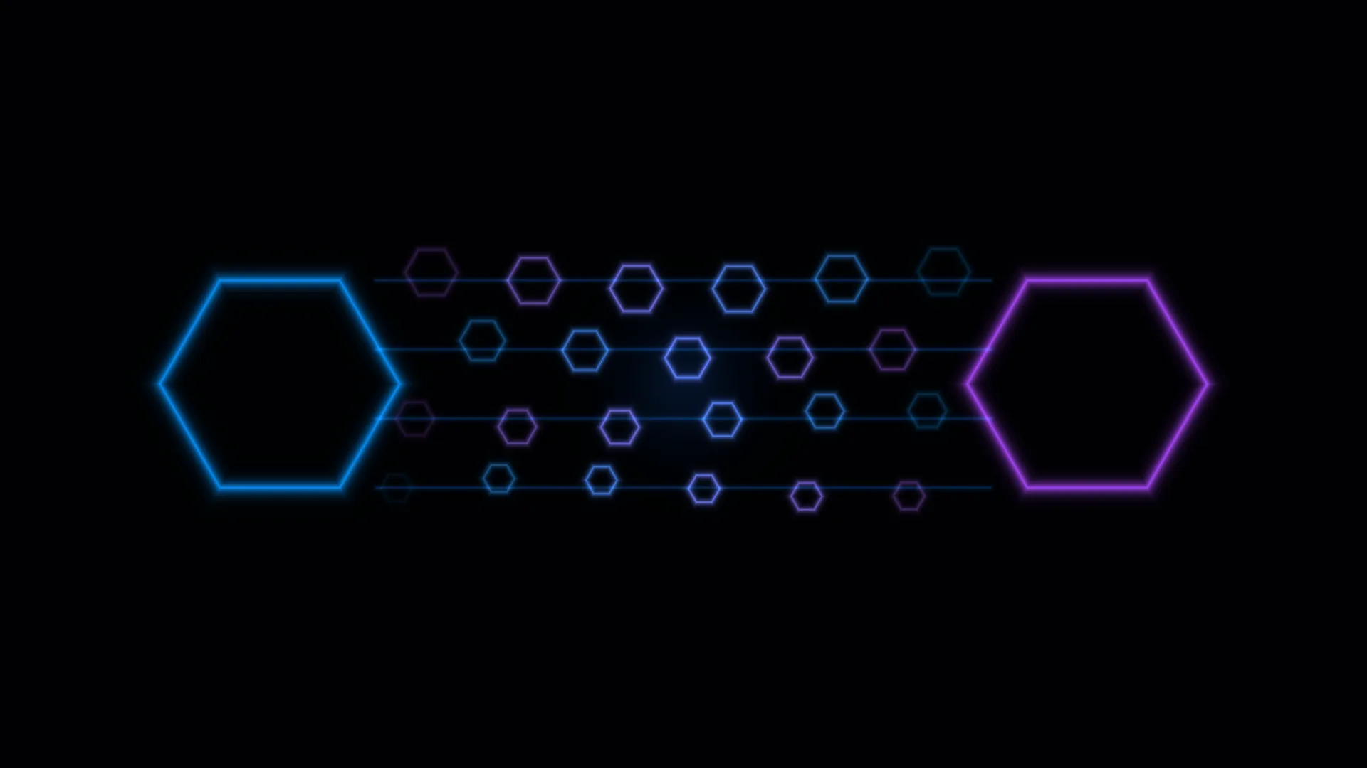 Neon hexagon lattice on a black field — hexagon wallpaper at 3840x2160