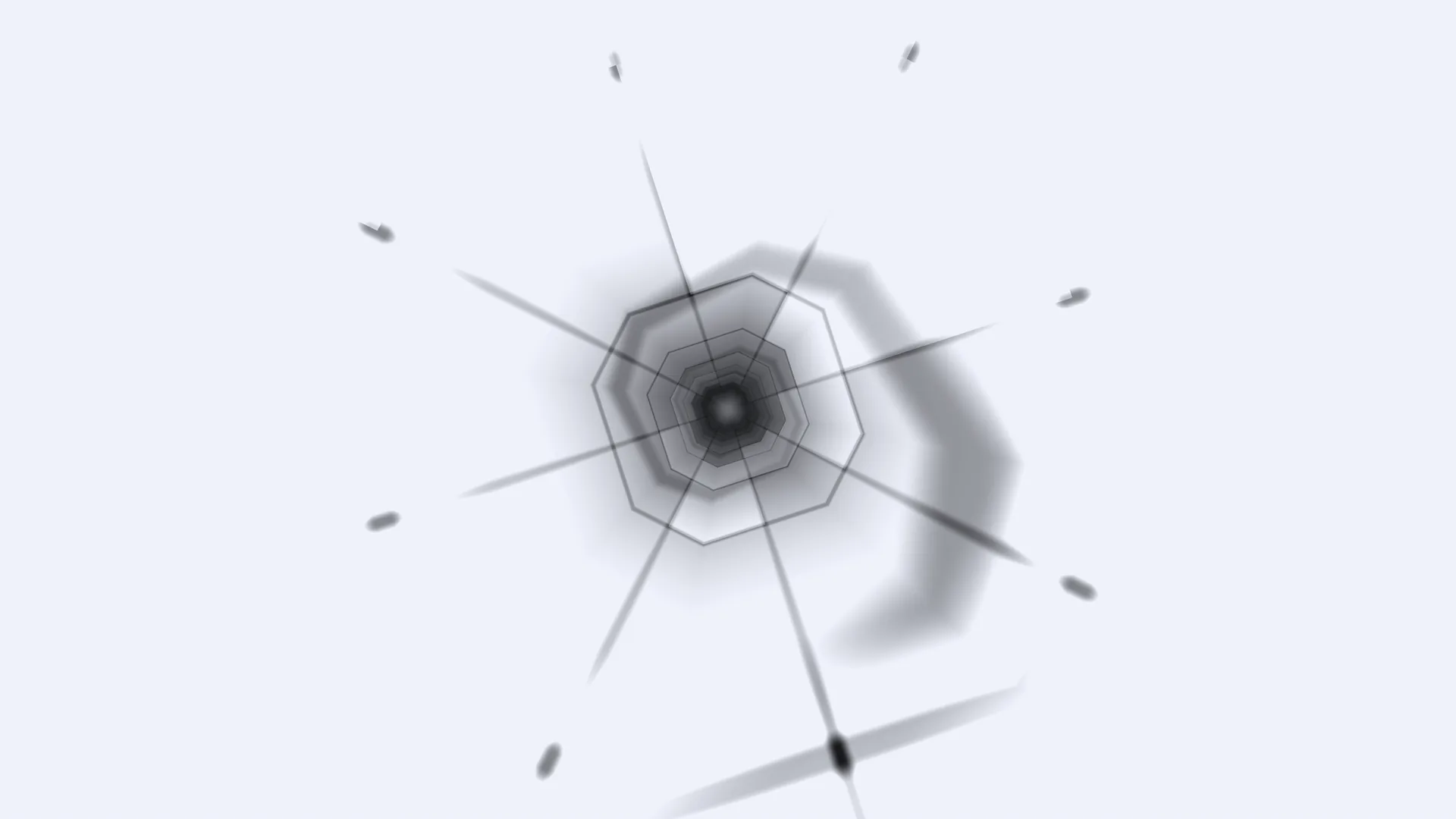 Monochrome radial form in pale negative space — geometric wallpaper at 3840x2160