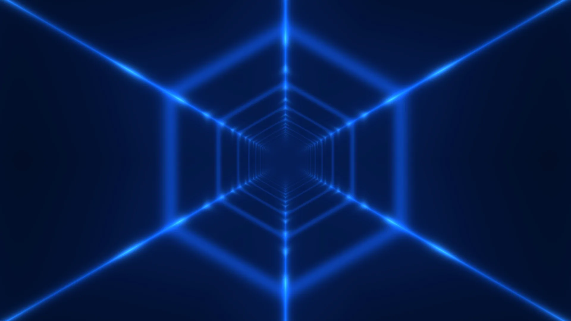 Blue luminous geometric tunnel in deep space — blue wallpaper at 3840x2160