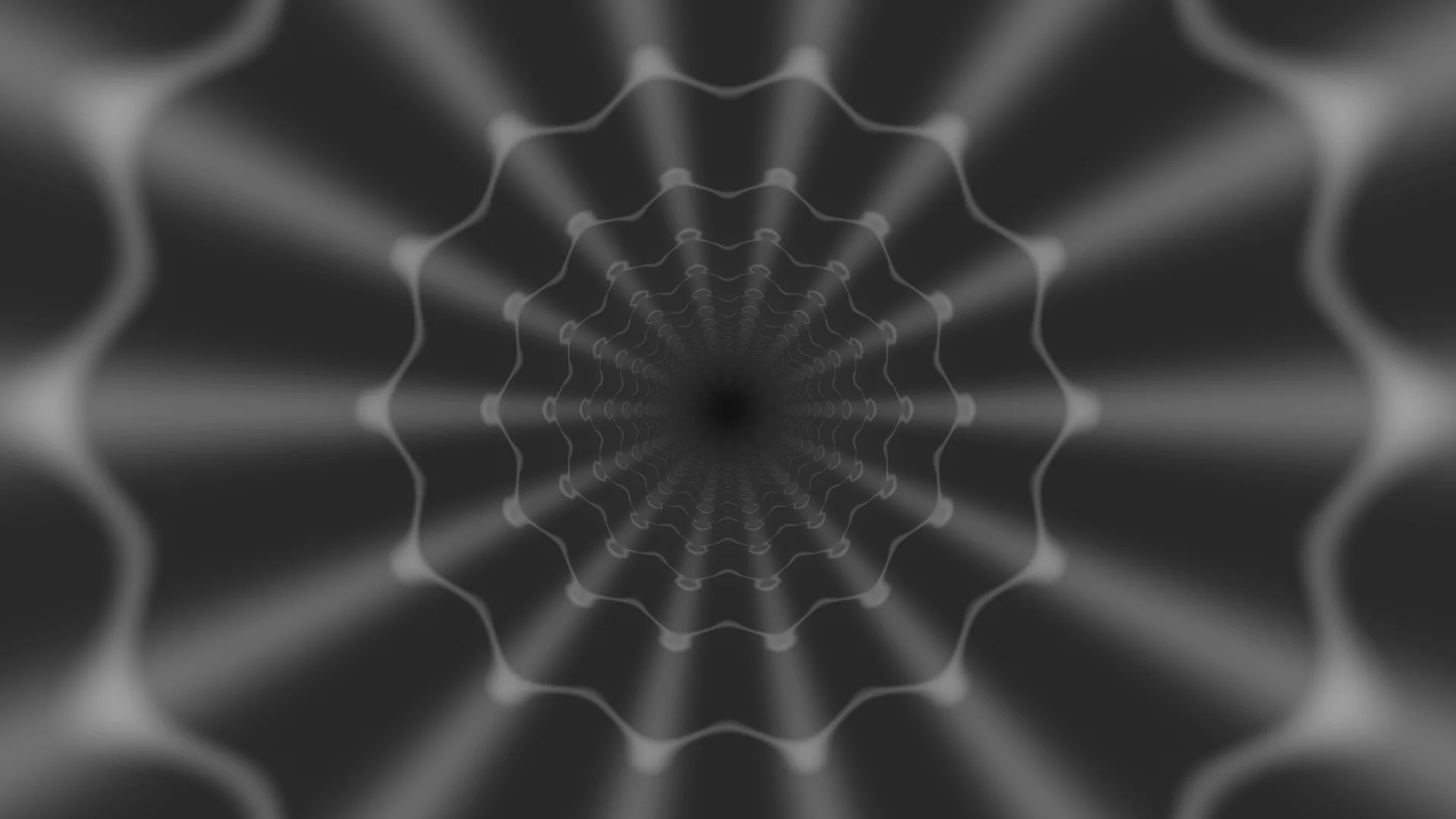 Monochrome radial tunnel of rippling light — radial tunnel wallpaper at 3840x2160