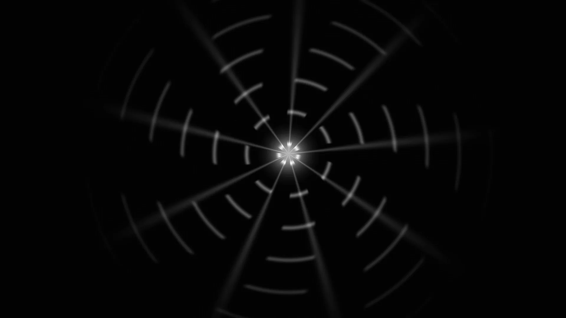 Concentric light beneath a black field — radial light wallpaper at 3840x2160