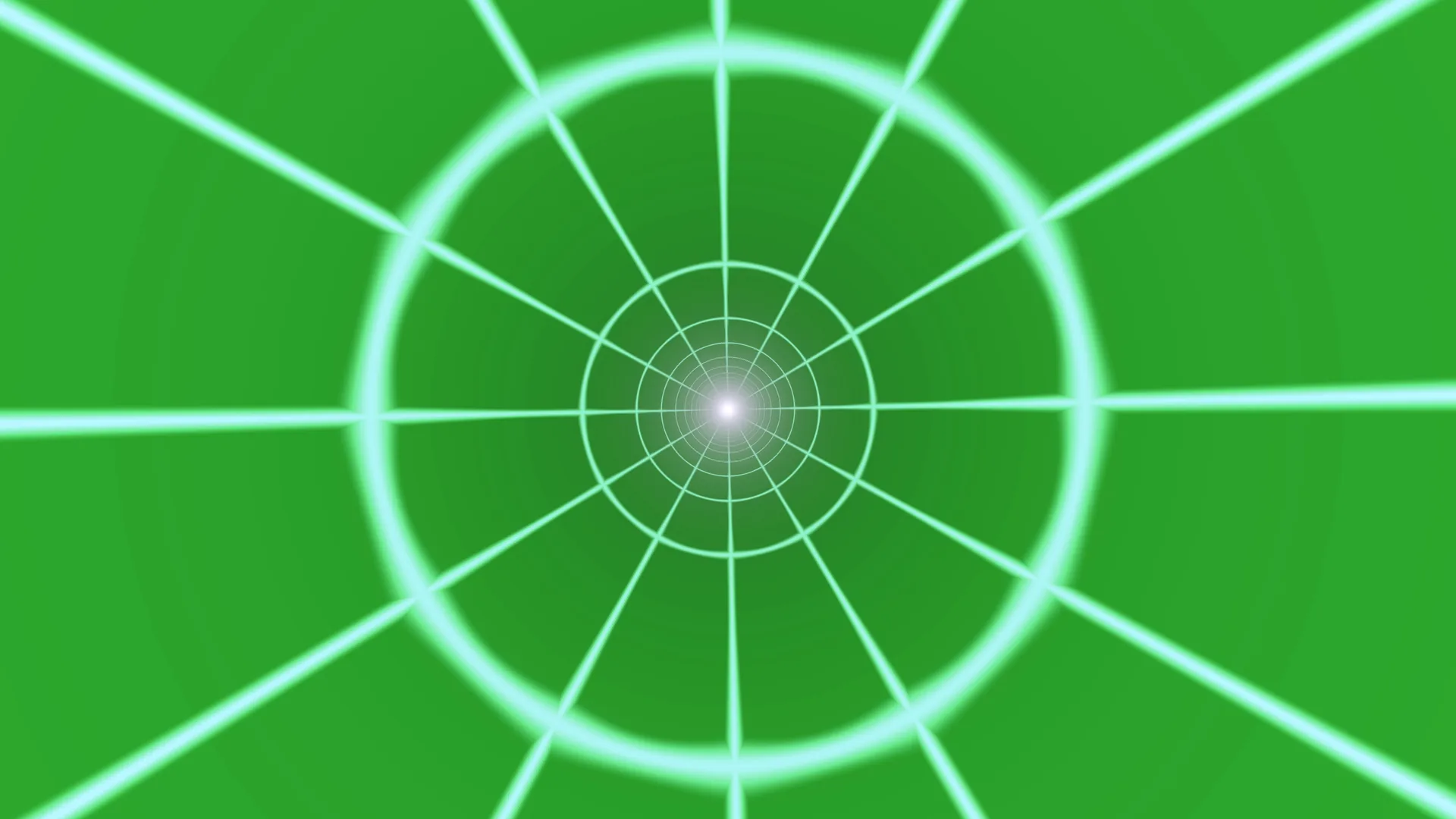 Luminous green radial grid with central glow — green wallpaper at 3840x2160