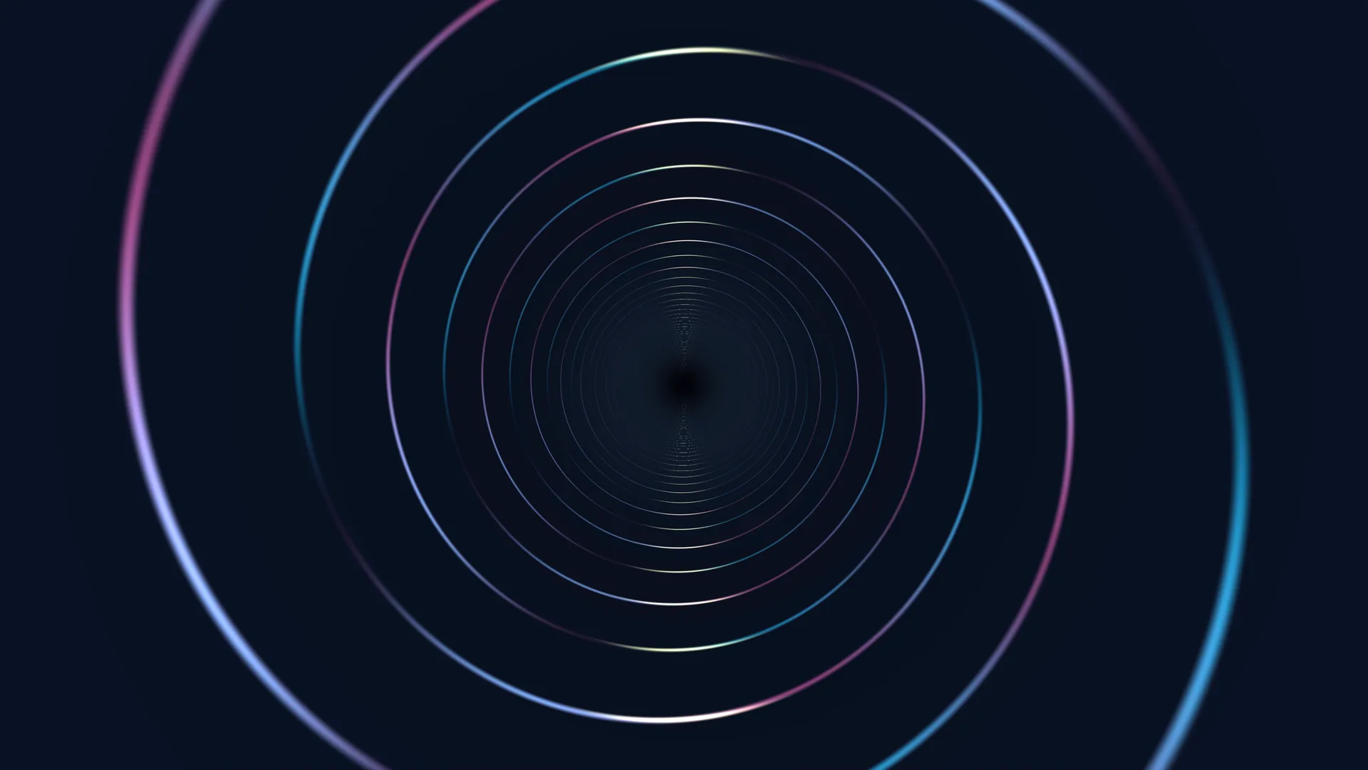 Concentric neon rings in a dark blue field — concentric rings wallpaper at 3840x2160