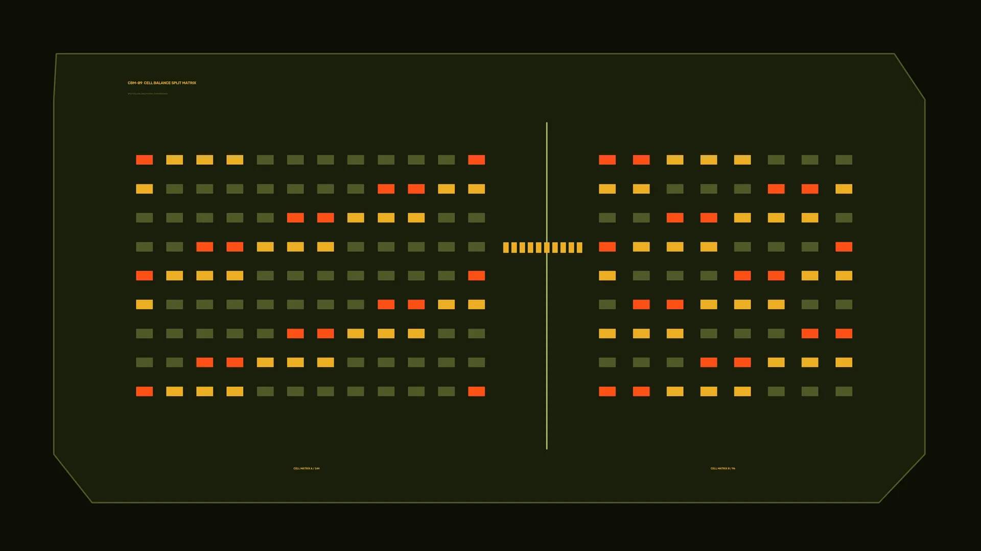 Split matrix of amber and vermilion cells — matrix wallpaper at 3840x2160