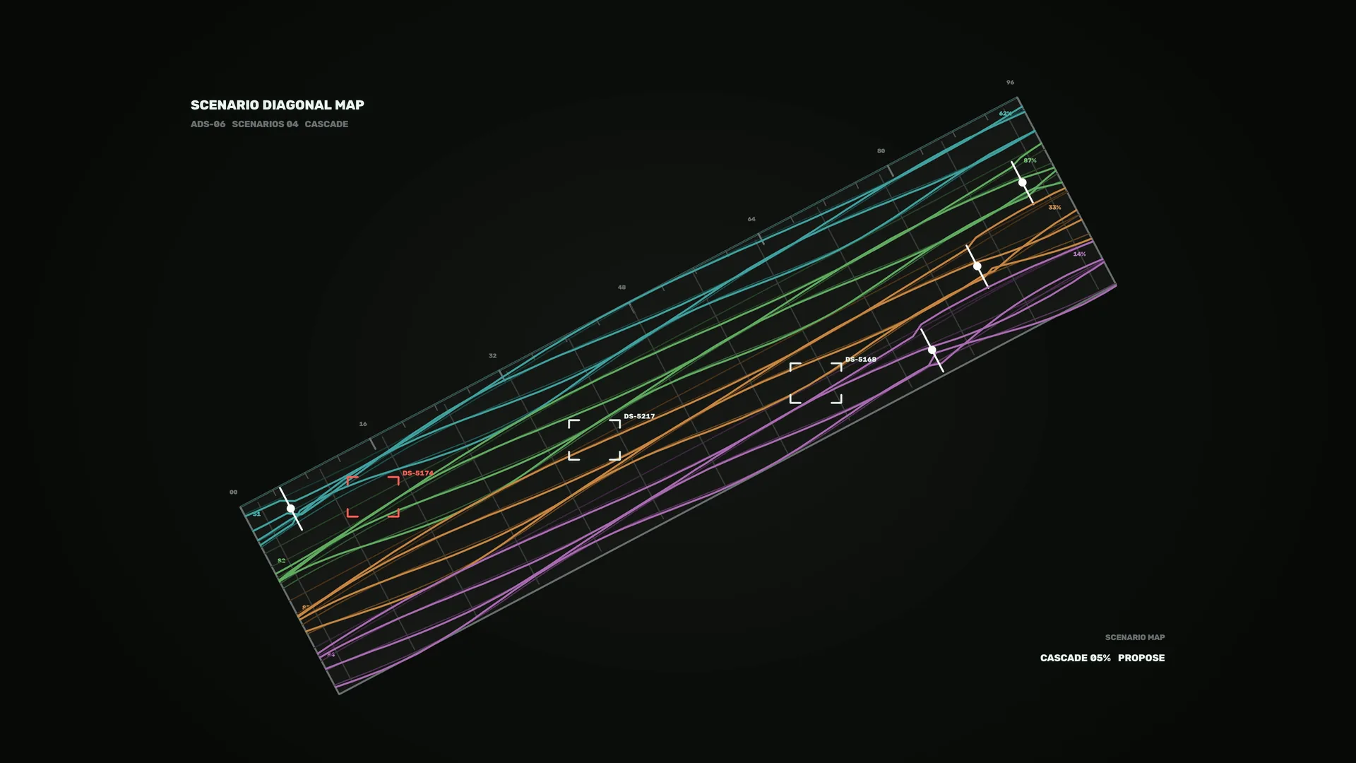 Diagonal map with luminous data lines — diagonal map wallpaper at 3840x2160