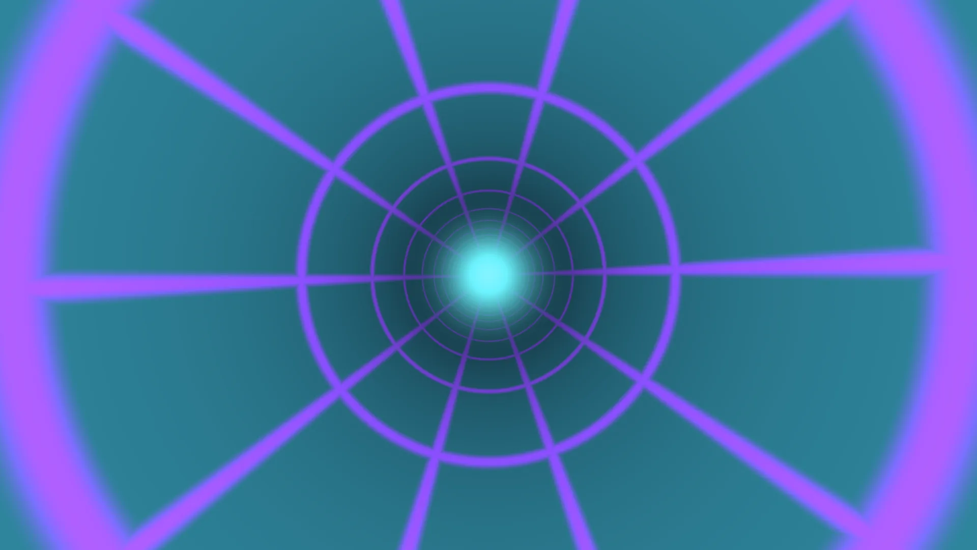Violet radial geometry around a cyan light — radial geometry wallpaper at 3840x2160