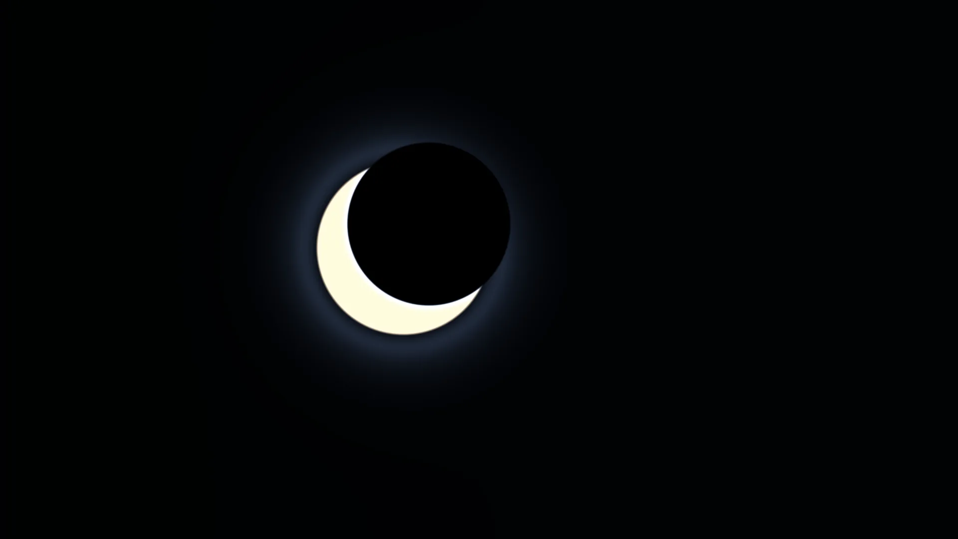 Ivory crescent against a field of midnight black — crescent wallpaper at 3840x2160