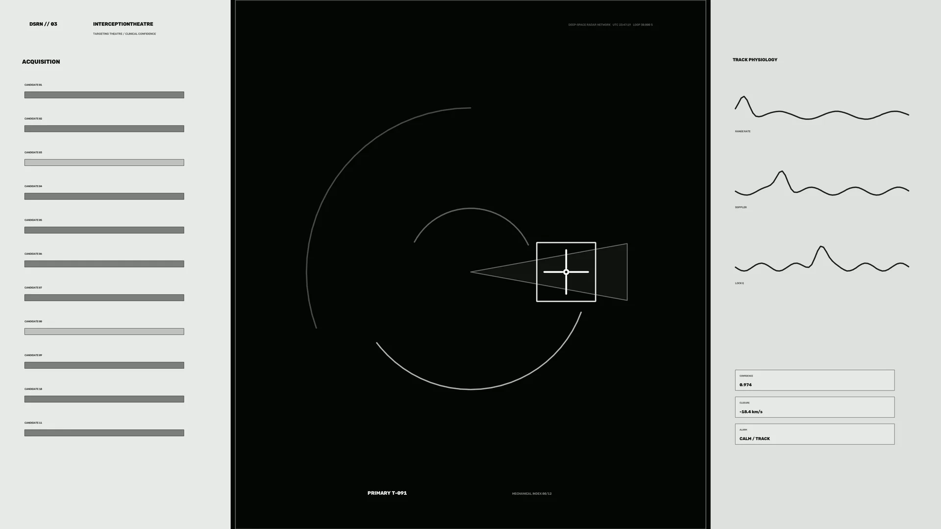 Monochrome orbital diagram with tracking panels — monochrome wallpaper at 3840x2160