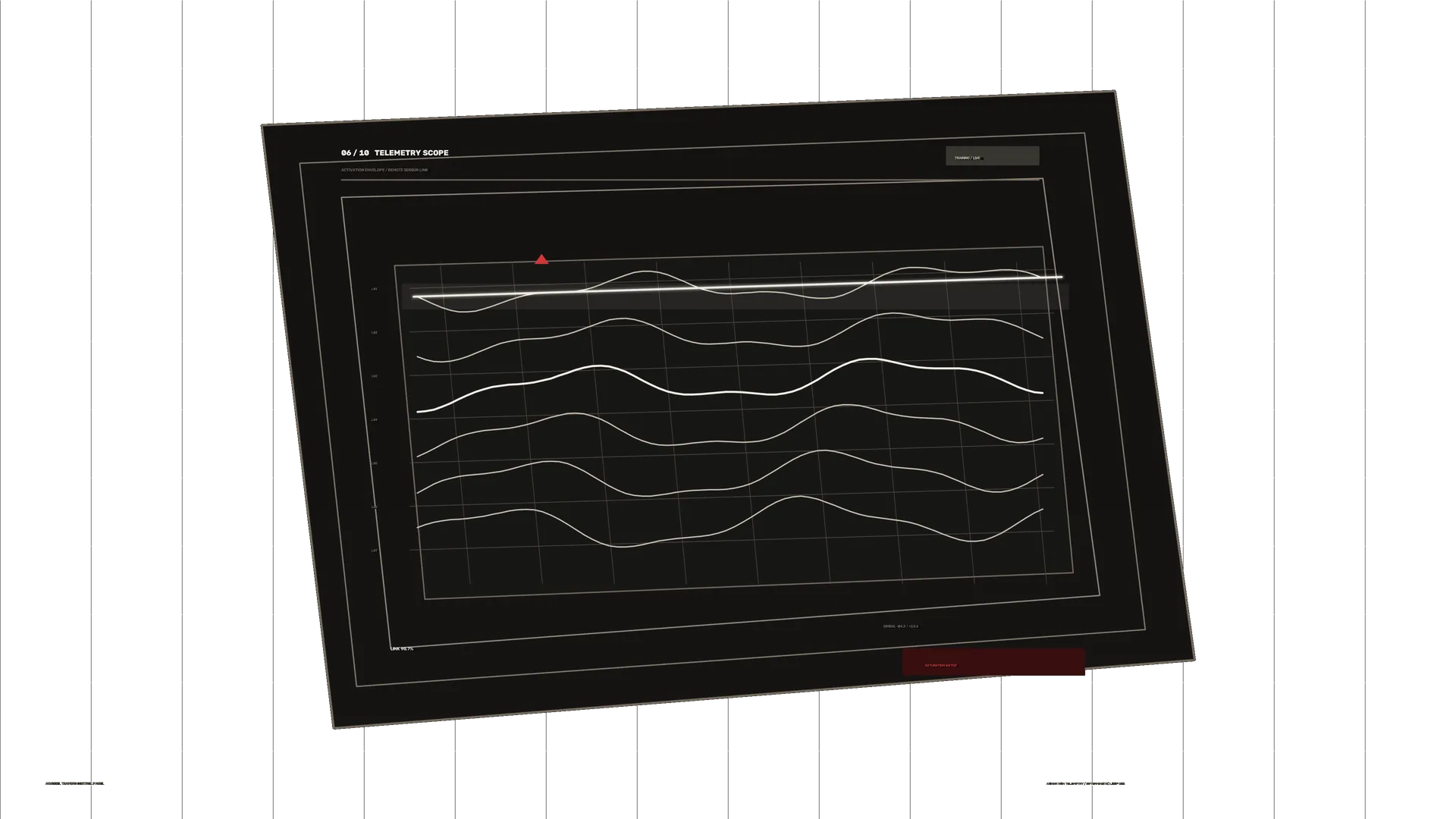 Telemetry scope with luminous waveform lines — telemetry wallpaper at 3840x2160