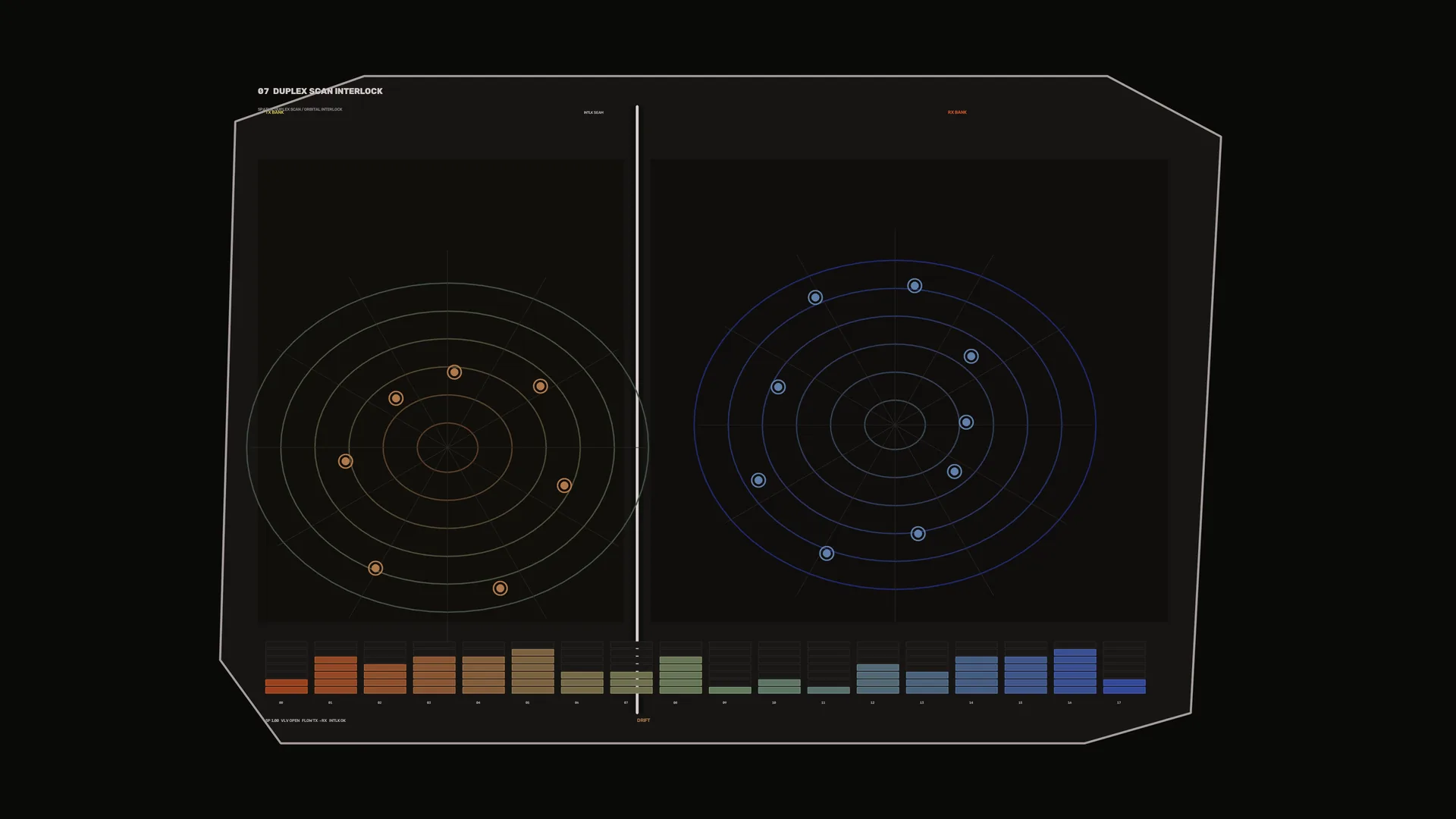 Orbital diagrams in amber and electric blue — orbital diagram wallpaper at 3840x2160