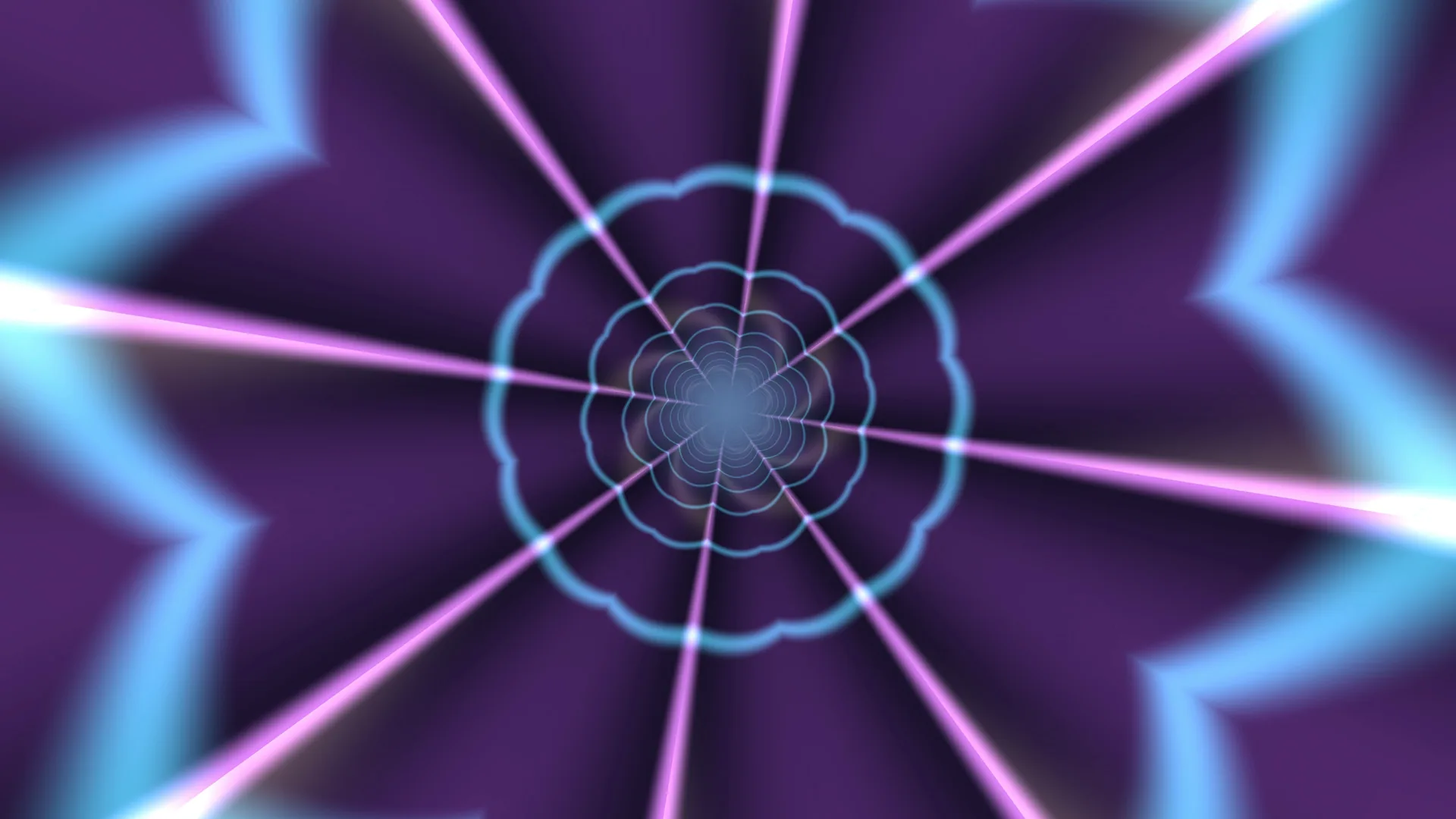 Violet radial bloom with cyan light geometry — violet wallpaper at 3840x2160