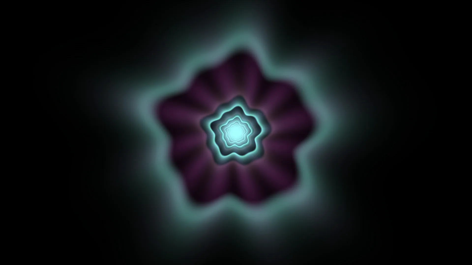 Luminous cyan rosette in violet darkness — cyan rosette wallpaper at 3840x2160