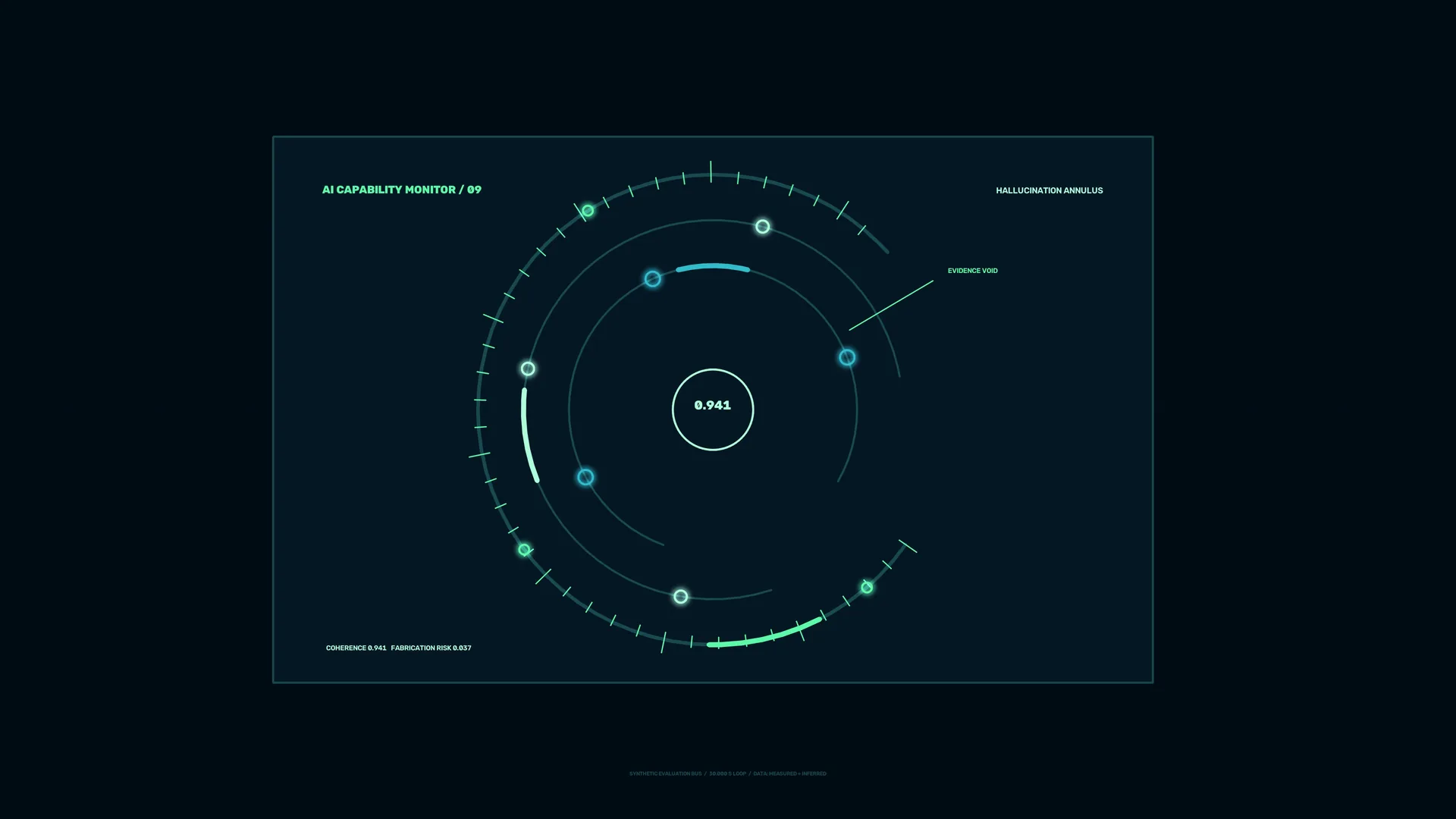 Neon orbital diagram on a midnight field — orbital diagram wallpaper at 3840x2160