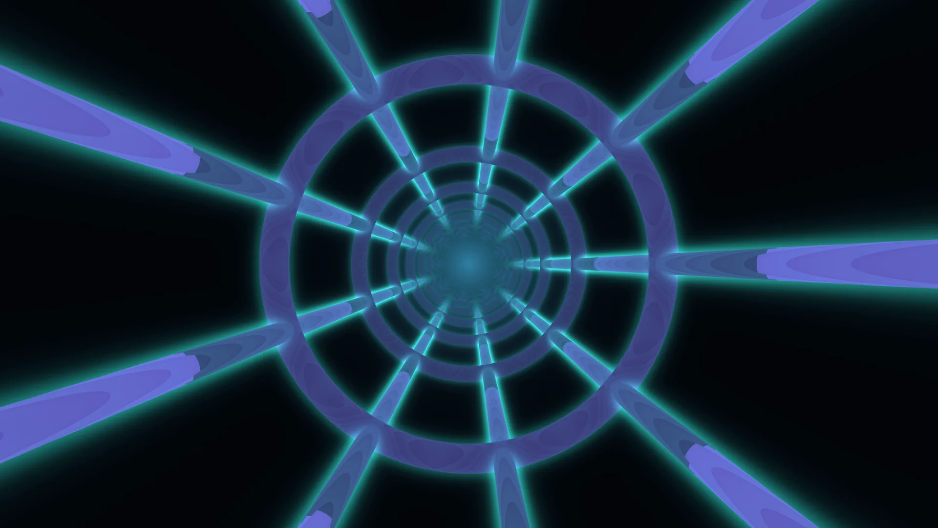 Violet rings around a luminous cyan center — concentric rings wallpaper at 3840x2160