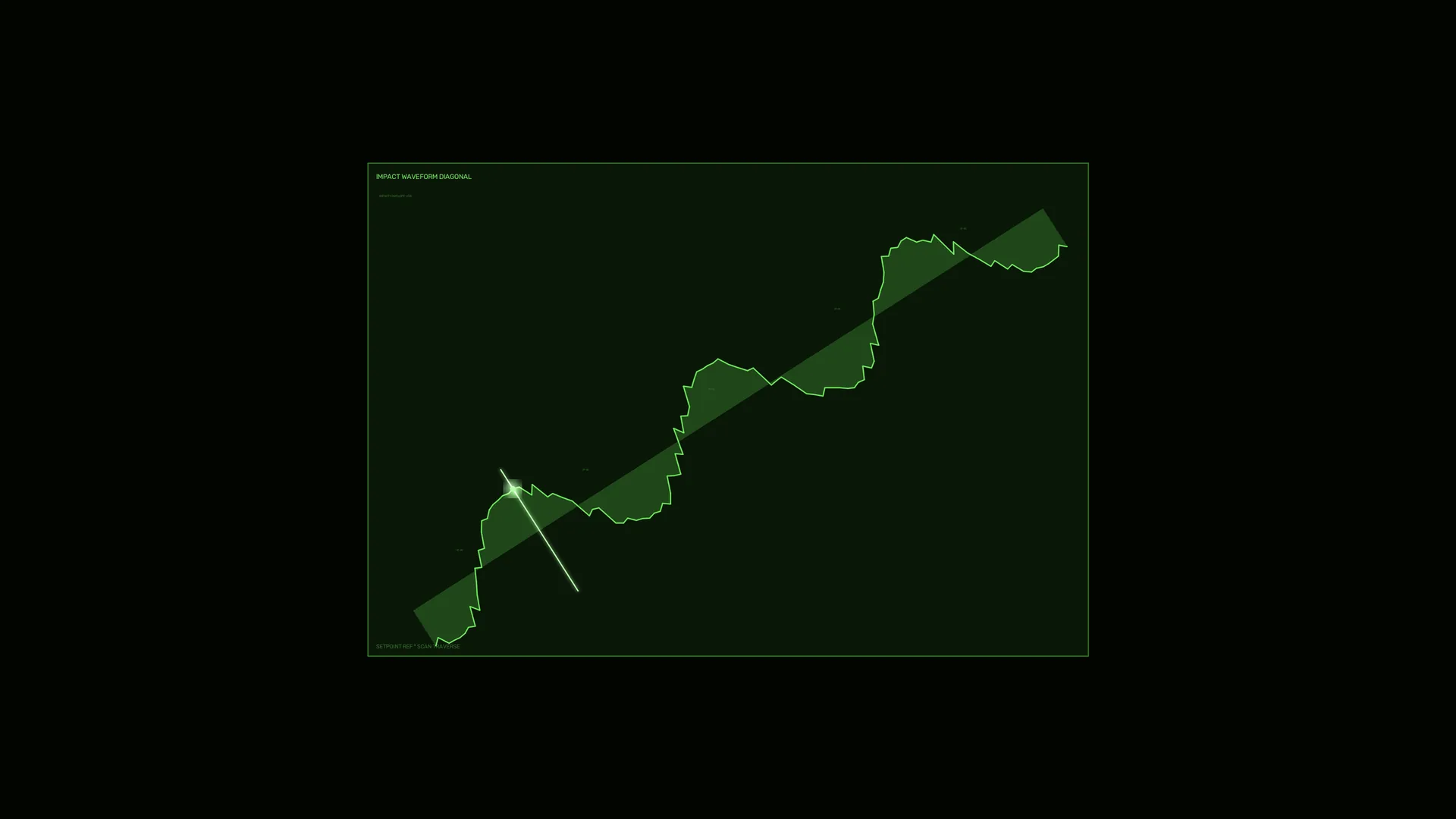 Neon green waveform across a dark field — green waveform wallpaper at 3840x2160
